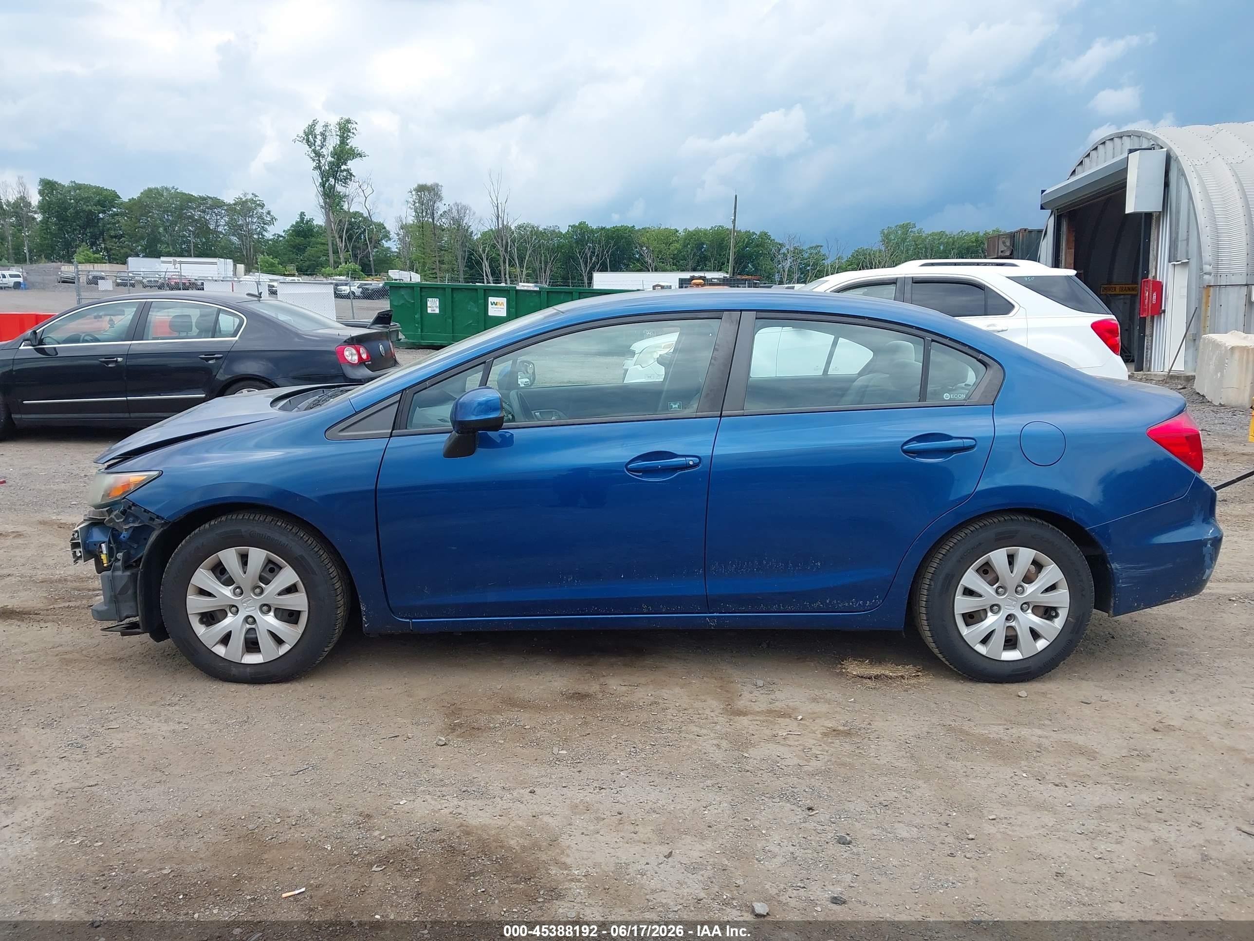 2012 Honda Civic Lx Dark Blue vin: 19XFB2F5XCE366031