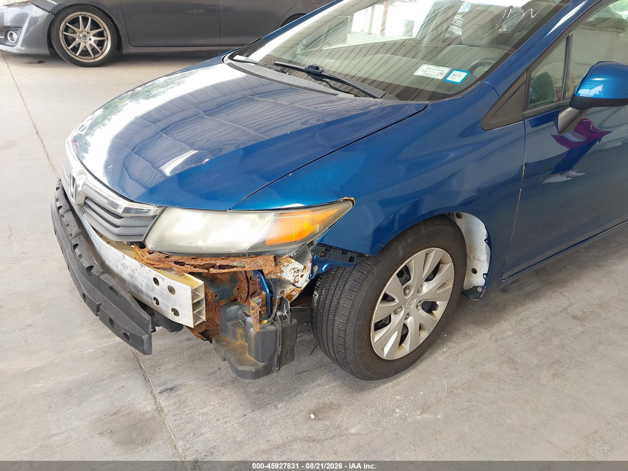 2012 Honda Civic Lx Синий vin: 19XFB2F5XCE367356