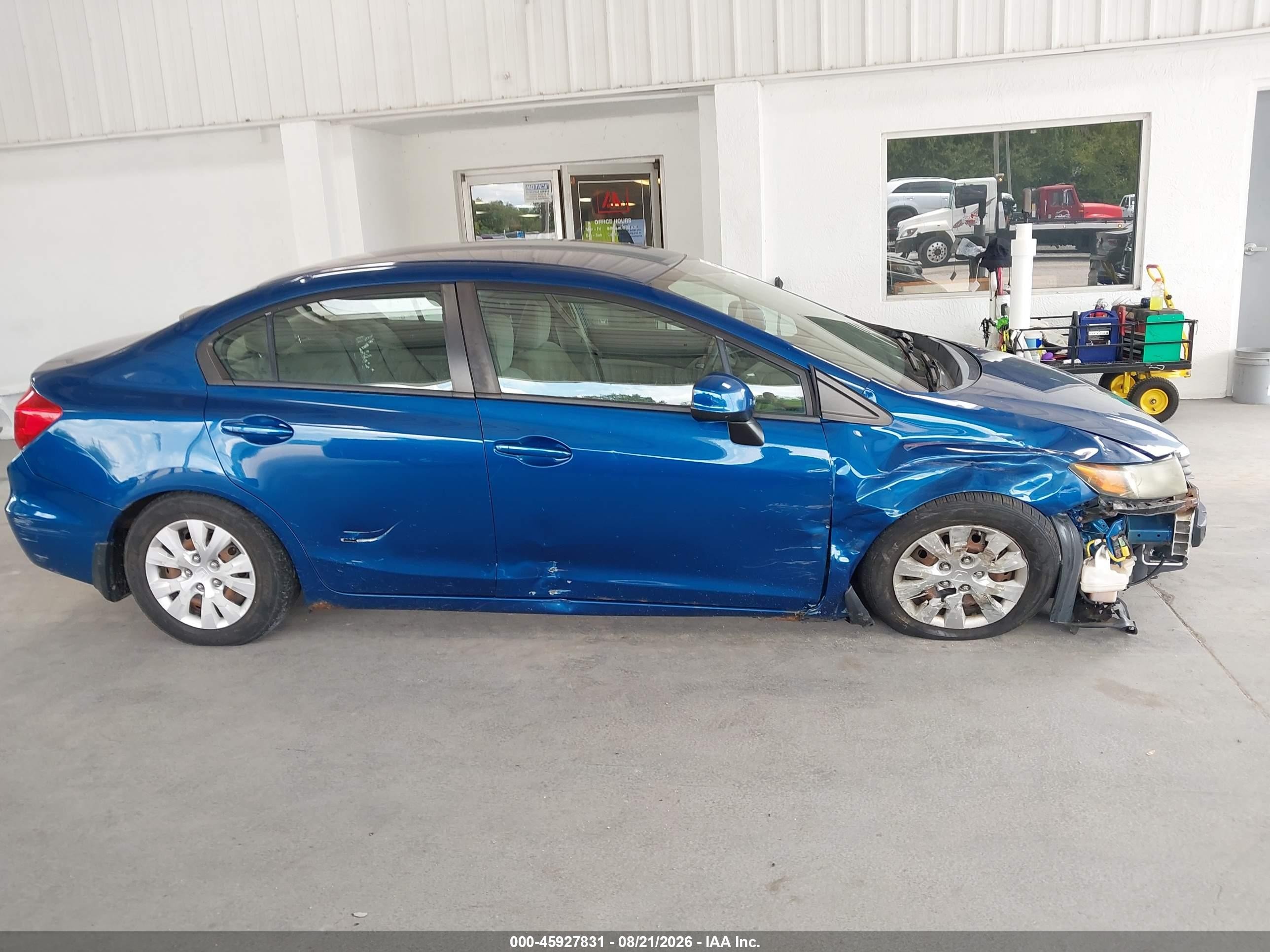 2012 Honda Civic Lx Синий vin: 19XFB2F5XCE367356