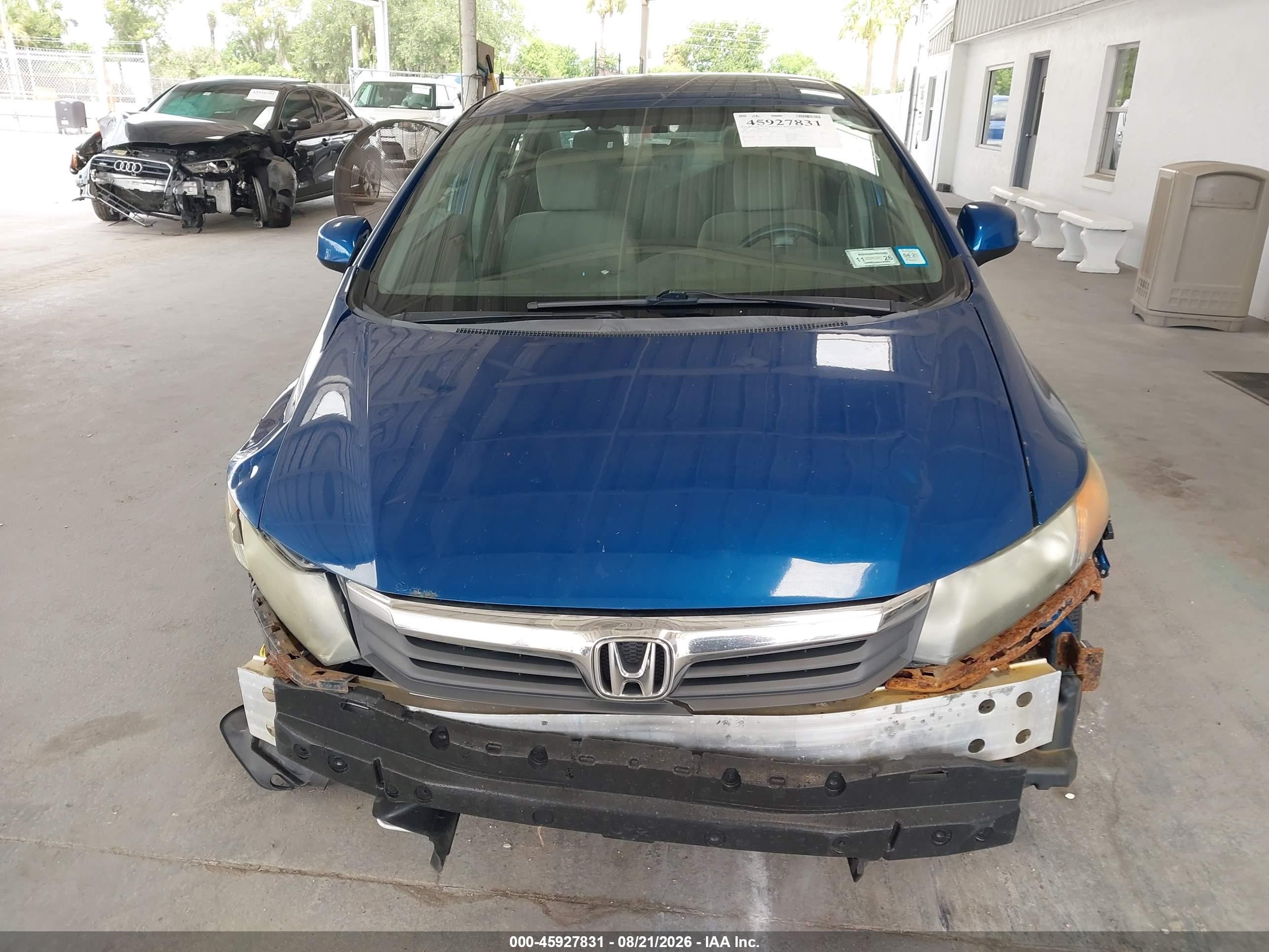 2012 Honda Civic Lx Синий vin: 19XFB2F5XCE367356