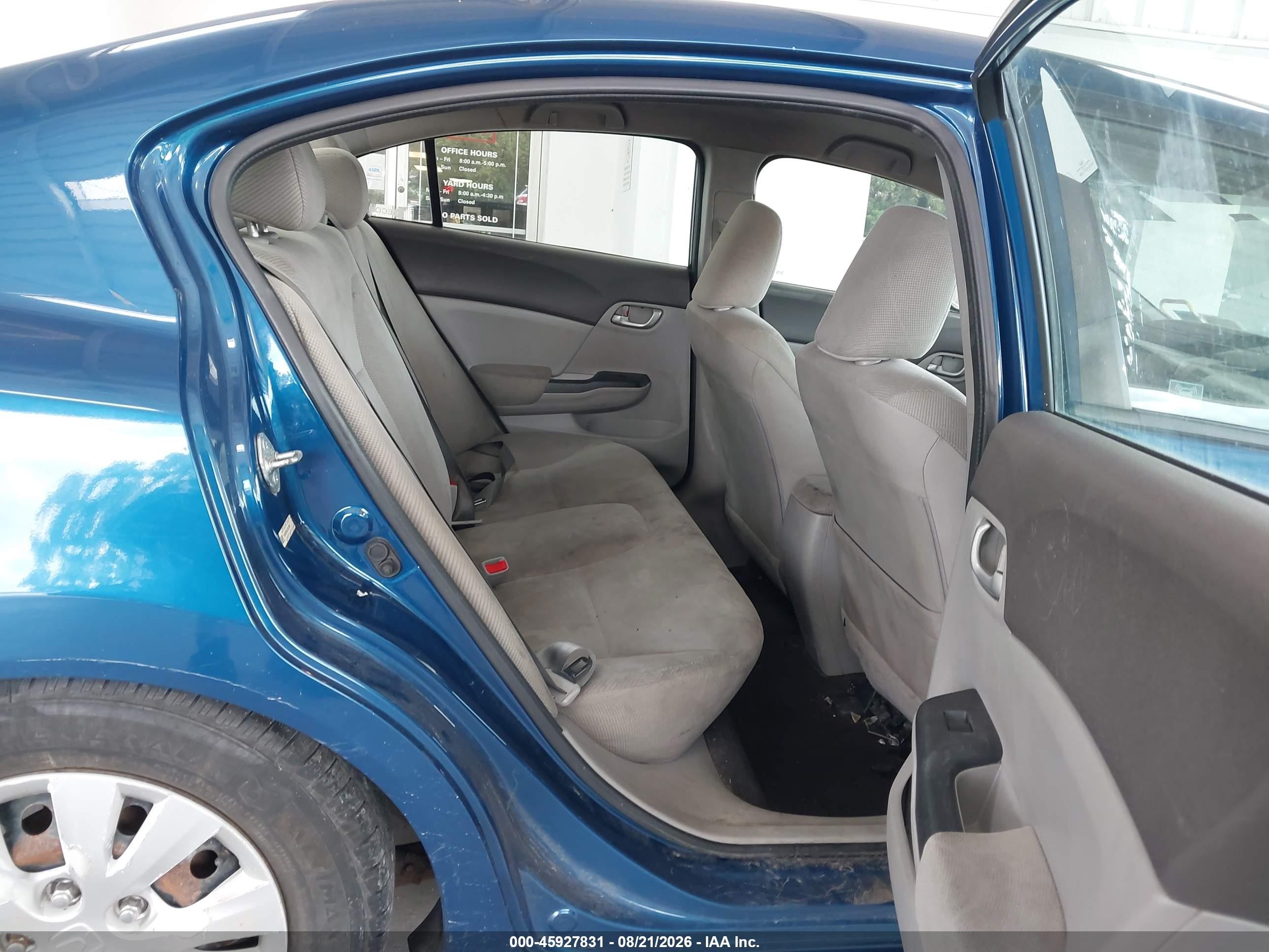 2012 Honda Civic Lx Синий vin: 19XFB2F5XCE367356