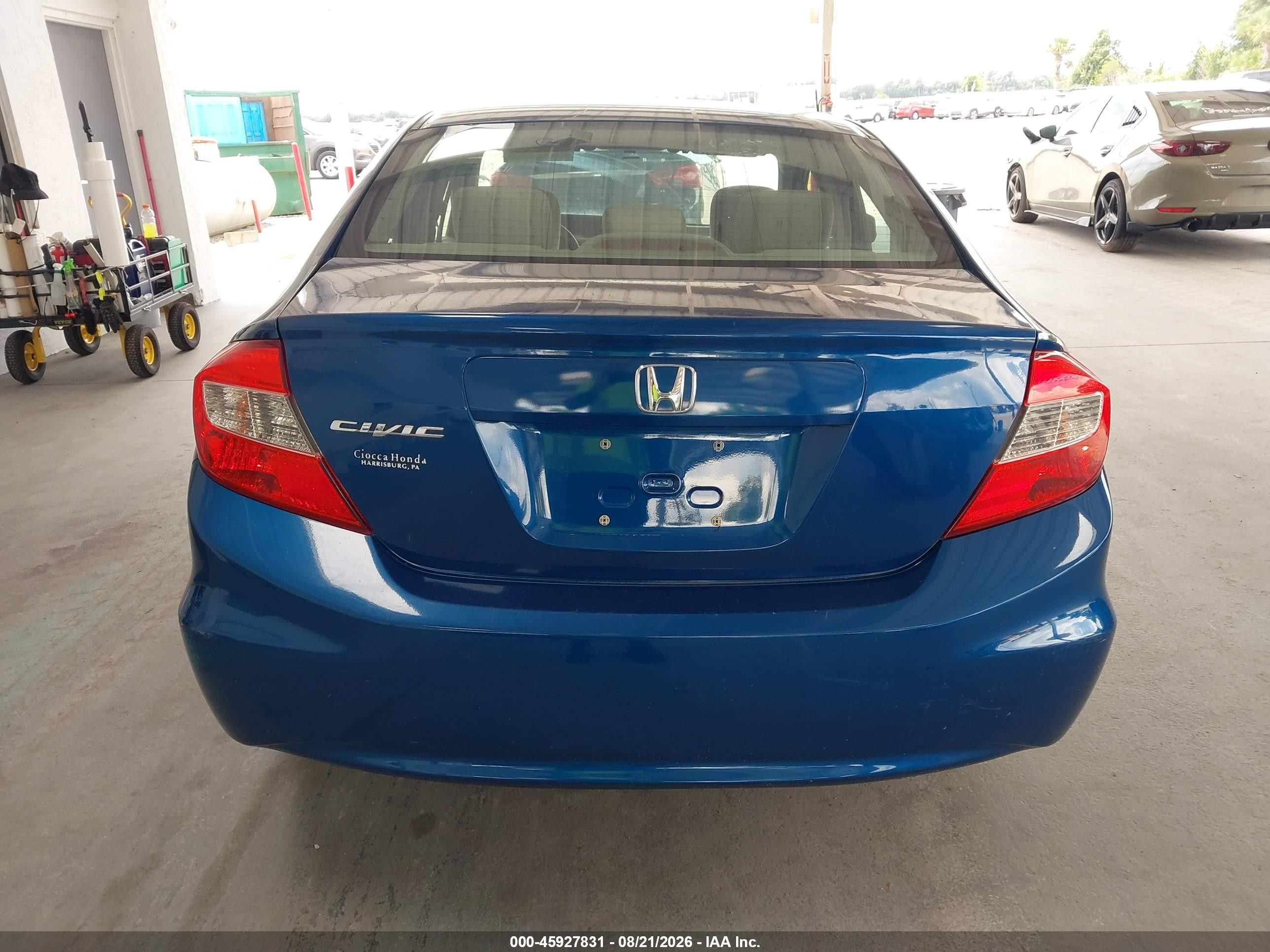 2012 Honda Civic Lx Синий vin: 19XFB2F5XCE367356