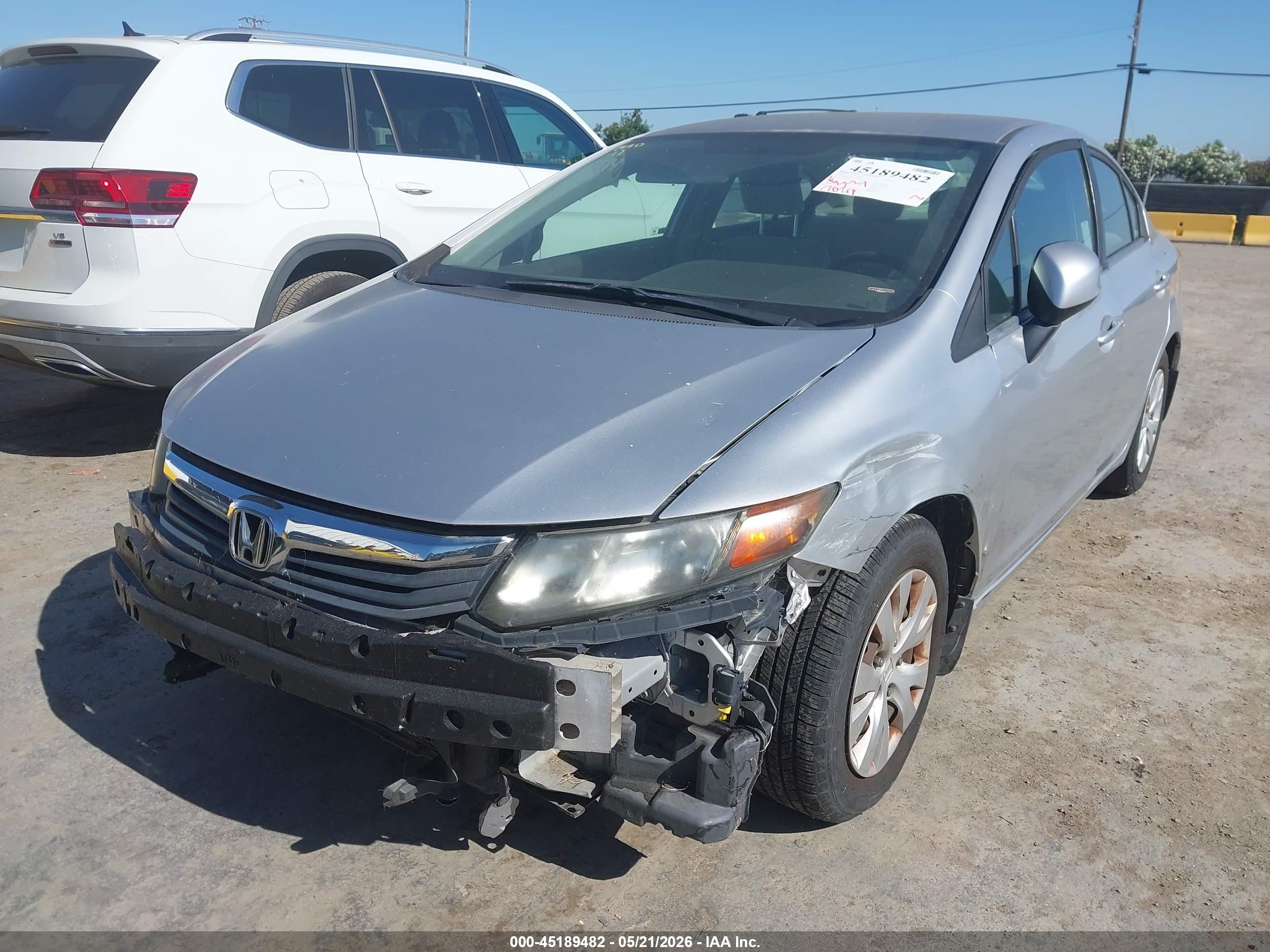2012 Honda Civic Lx Silver vin: 19XFB2F5XCE367700