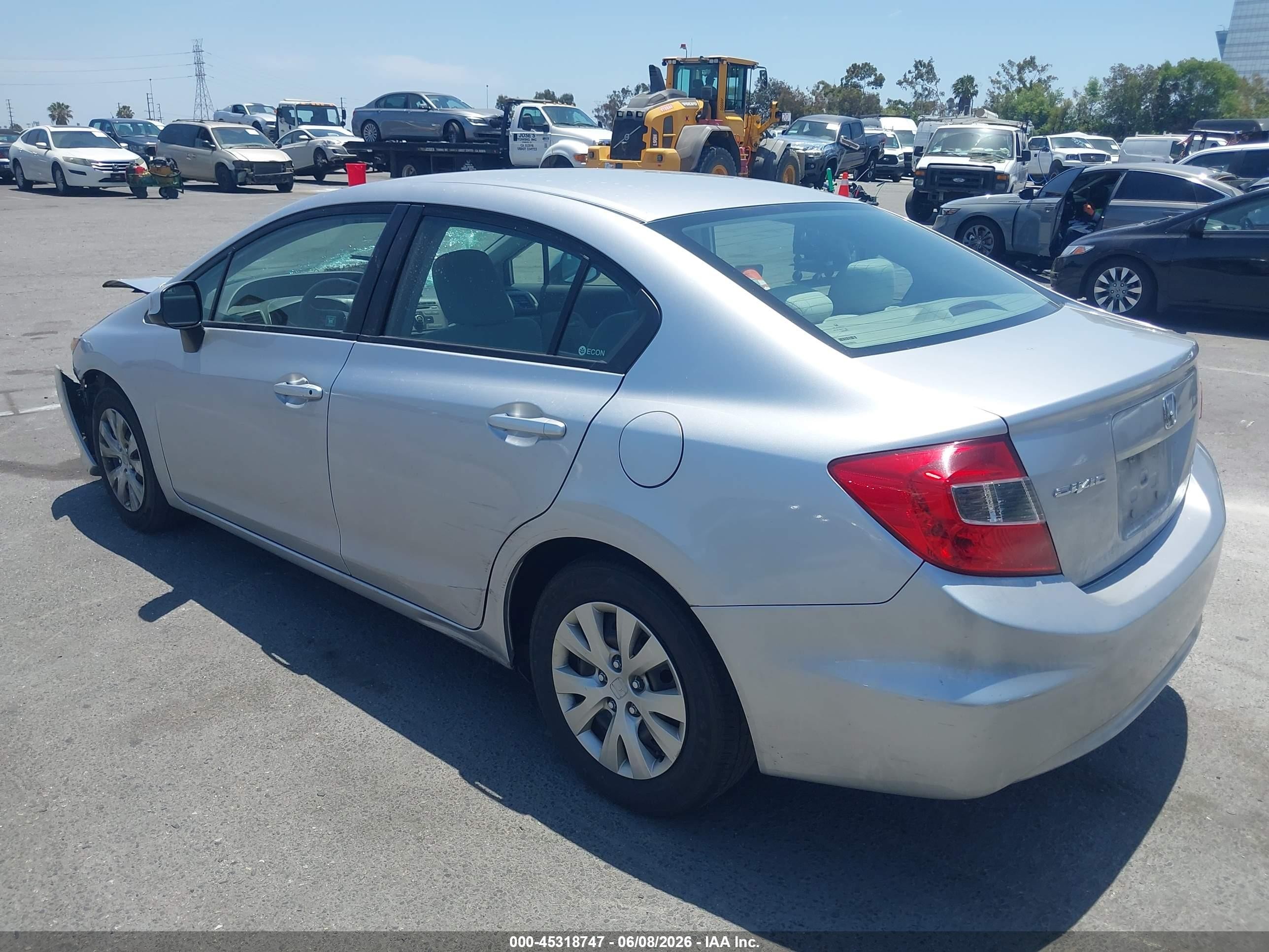 2012 Honda Civic Lx Silver vin: 19XFB2F5XCE367857