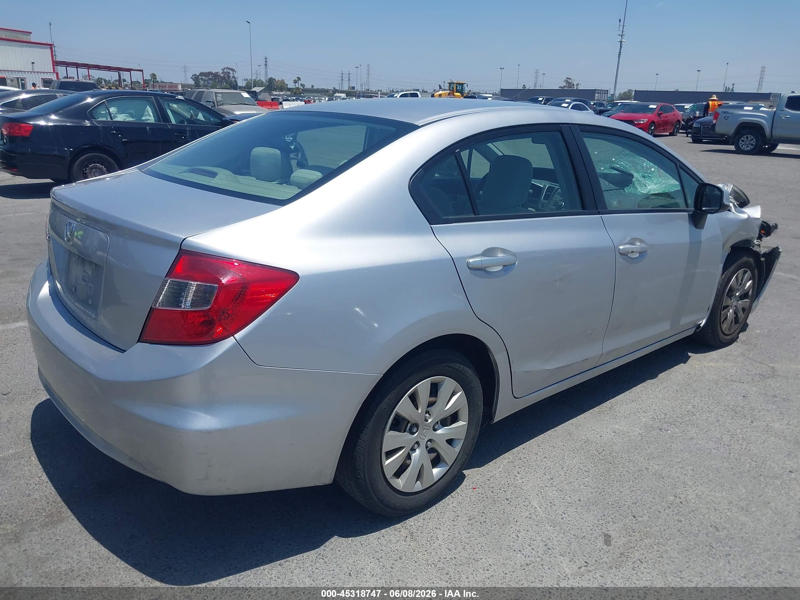 2012 Honda Civic Lx Silver vin: 19XFB2F5XCE367857