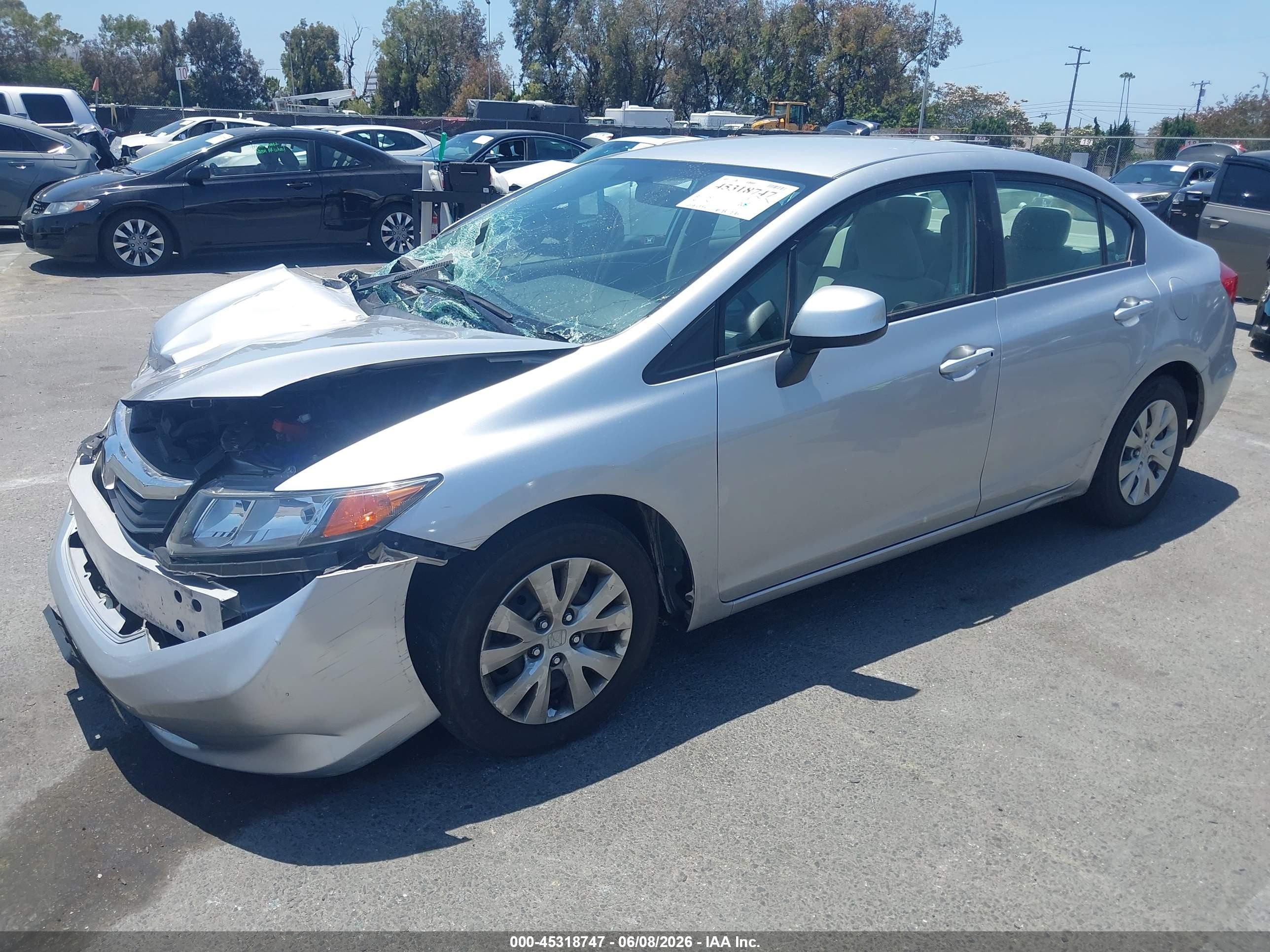 2012 Honda Civic Lx Silver vin: 19XFB2F5XCE367857