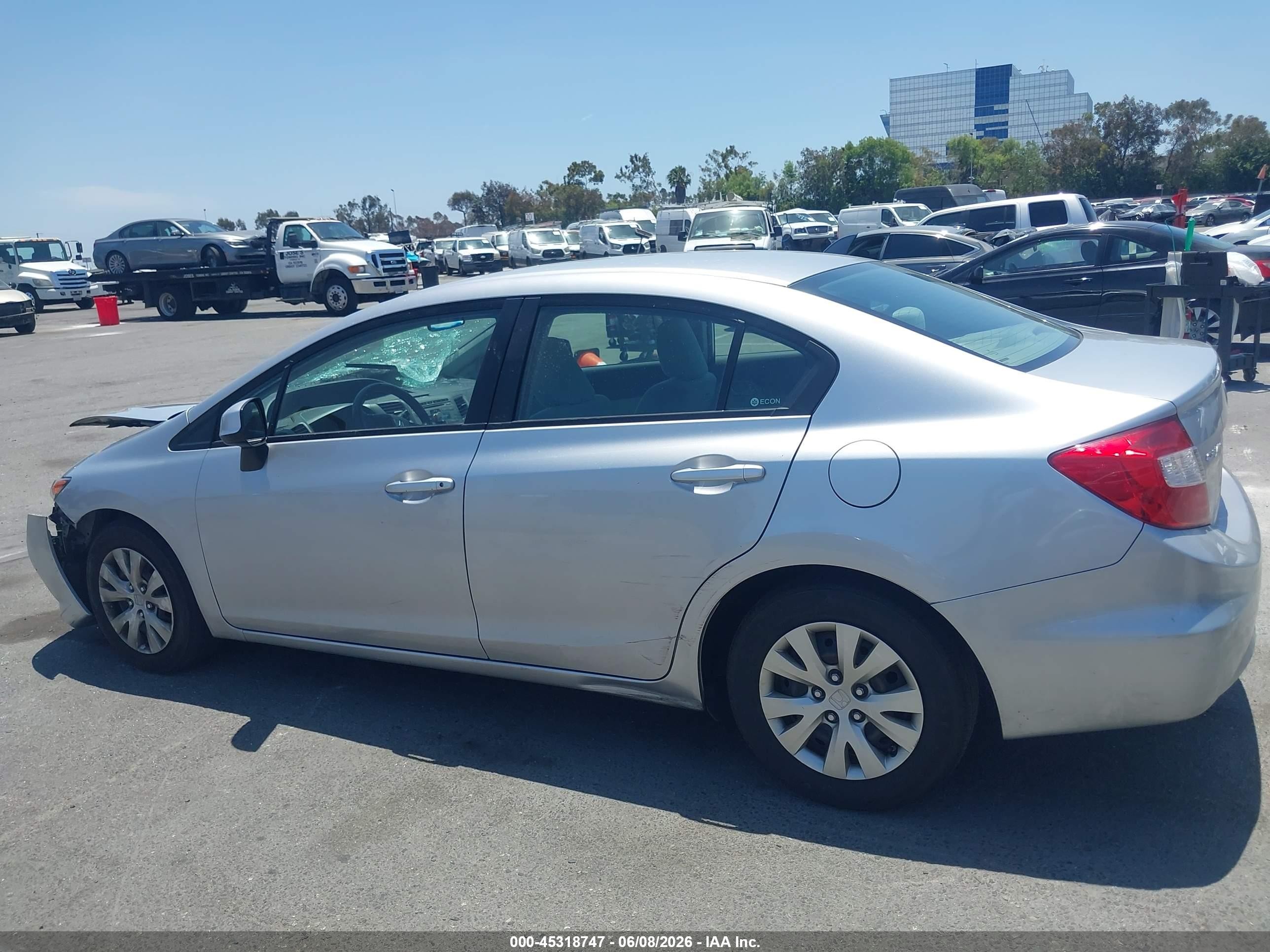 2012 Honda Civic Lx Silver vin: 19XFB2F5XCE367857
