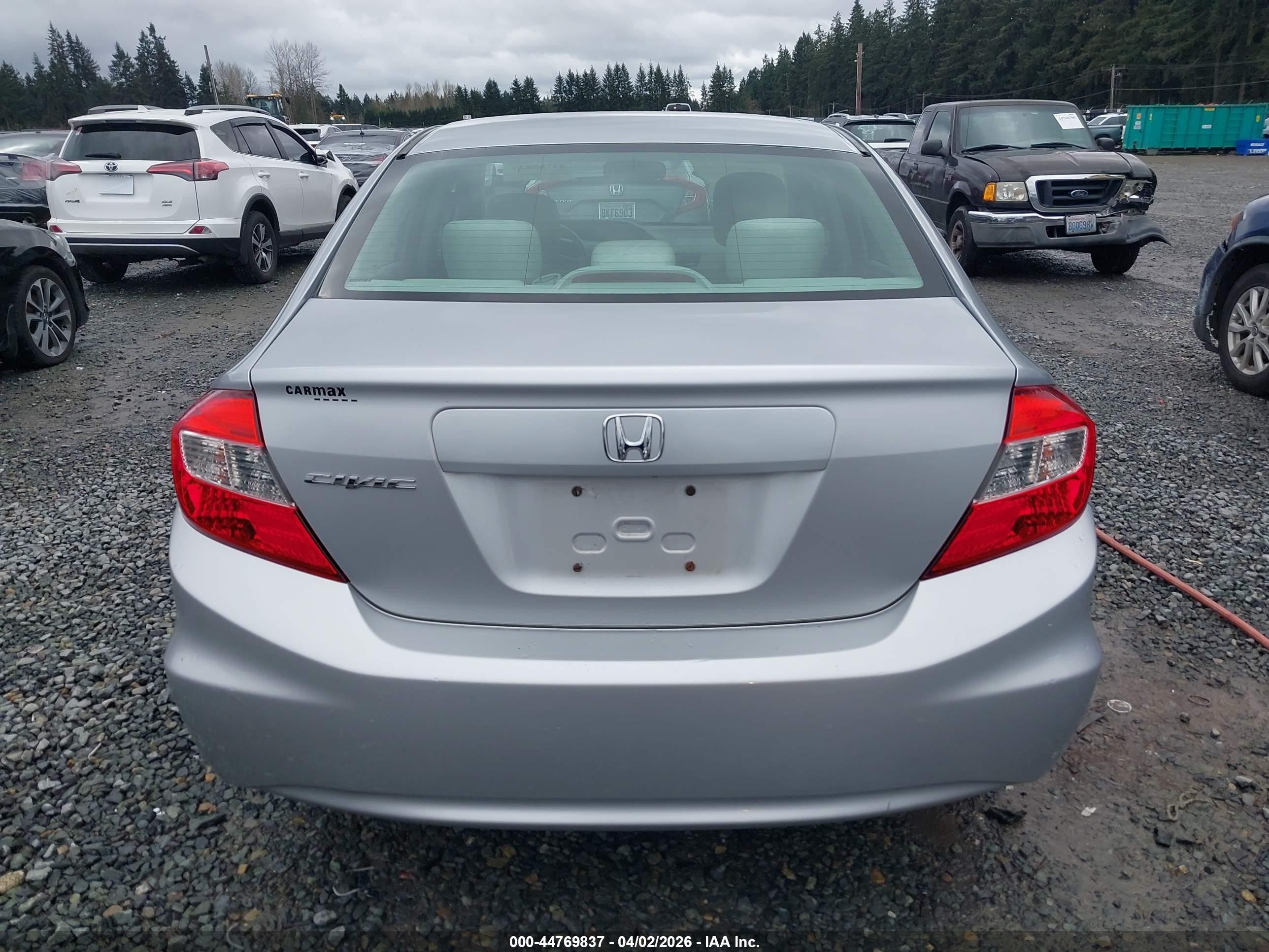 2012 Honda Civic Lx Silver vin: 19XFB2F5XCE369382