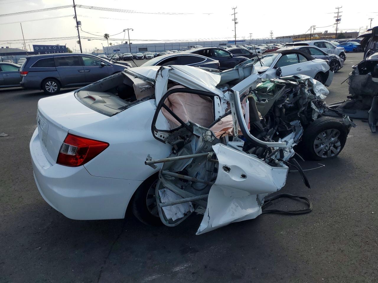 2012 Honda Civic Lx White vin: 19XFB2F5XCE369723