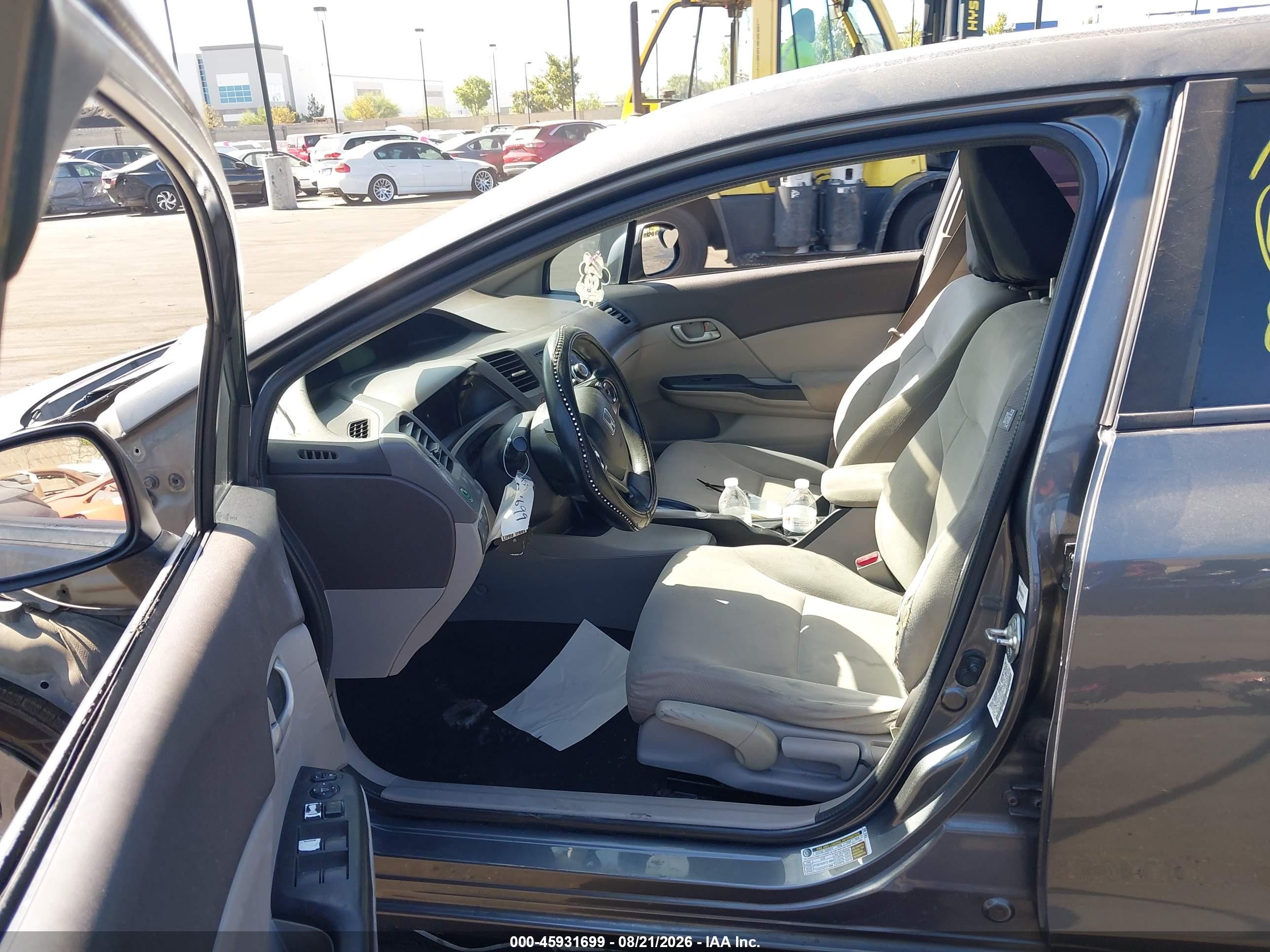 2012 Honda Civic Lx Gray vin: 19XFB2F5XCE373593