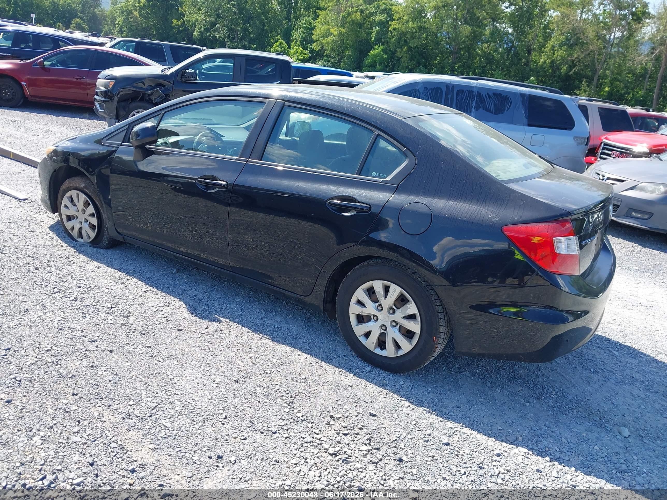 2012 Honda Civic Lx Black vin: 19XFB2F5XCE379135