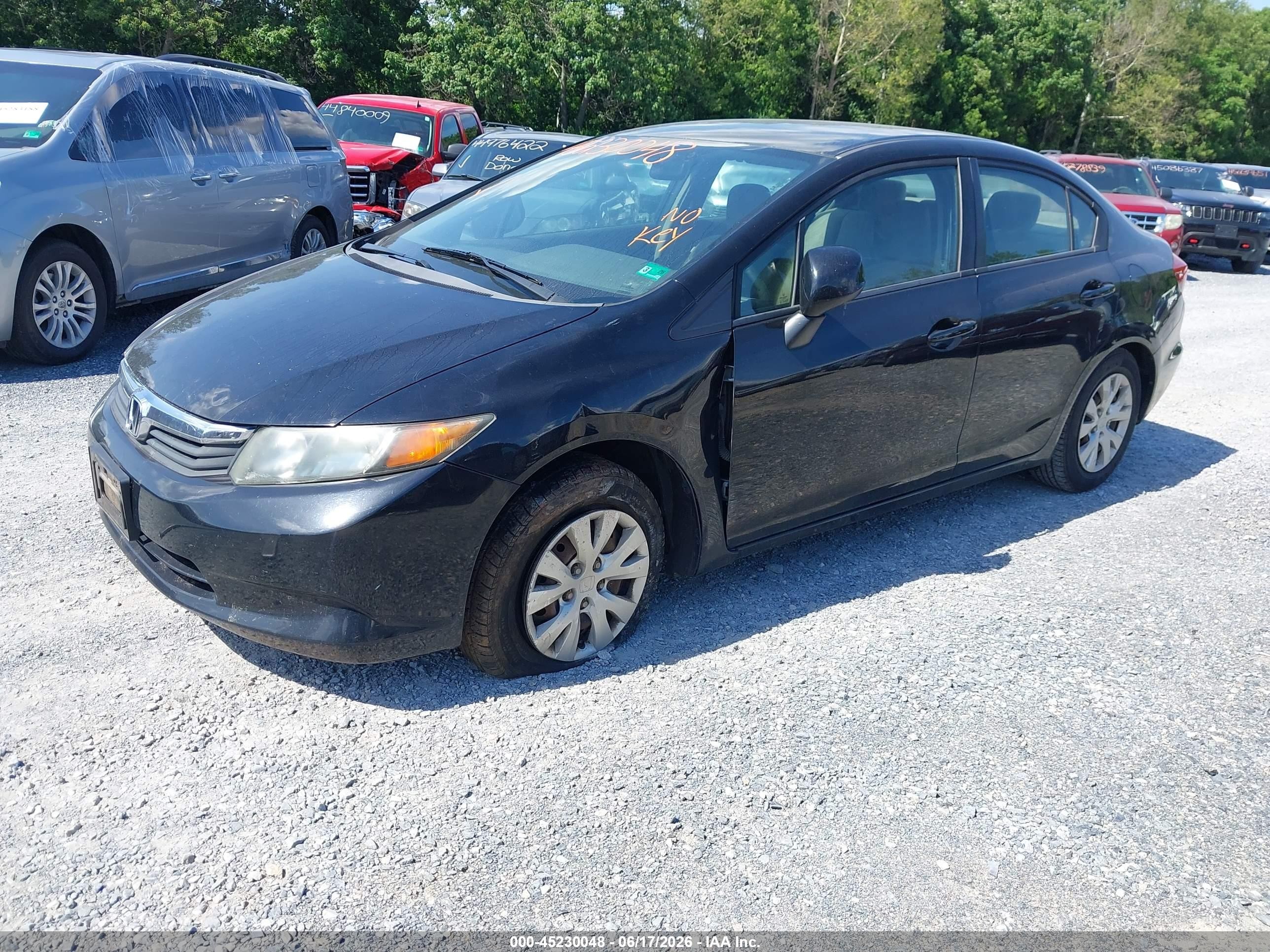 2012 Honda Civic Lx Black vin: 19XFB2F5XCE379135