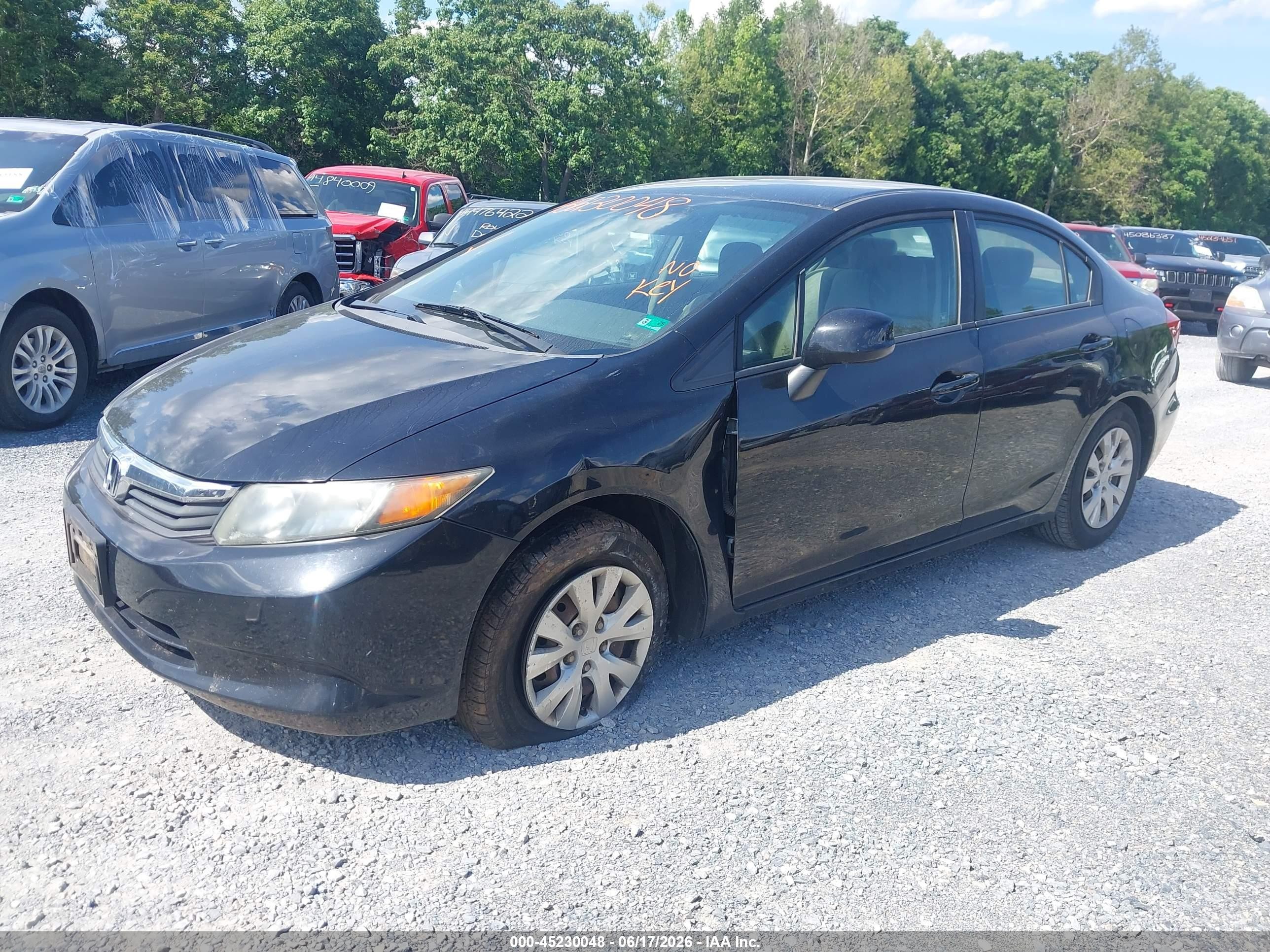 2012 Honda Civic Lx Black vin: 19XFB2F5XCE379135