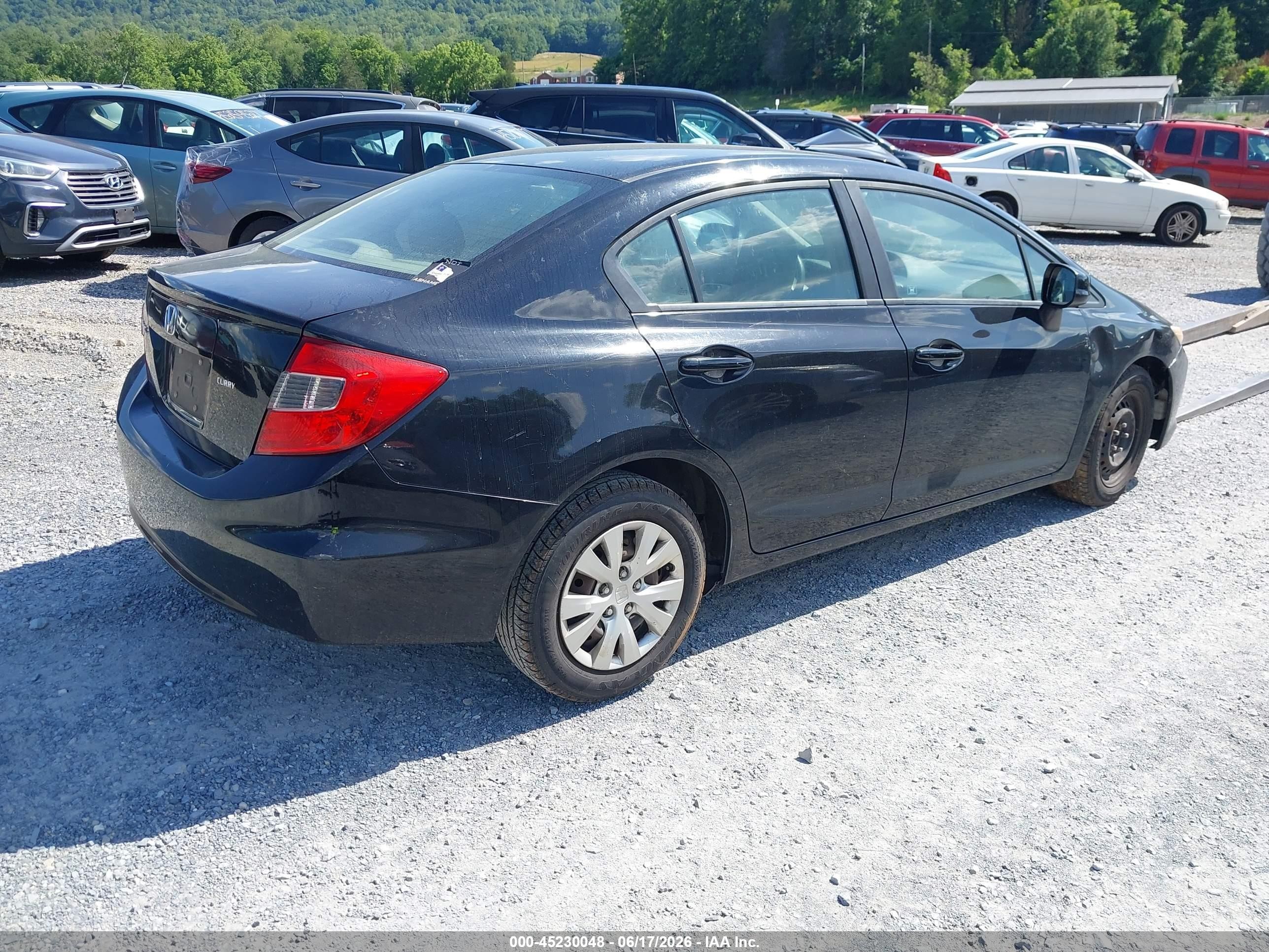 2012 Honda Civic Lx Black vin: 19XFB2F5XCE379135
