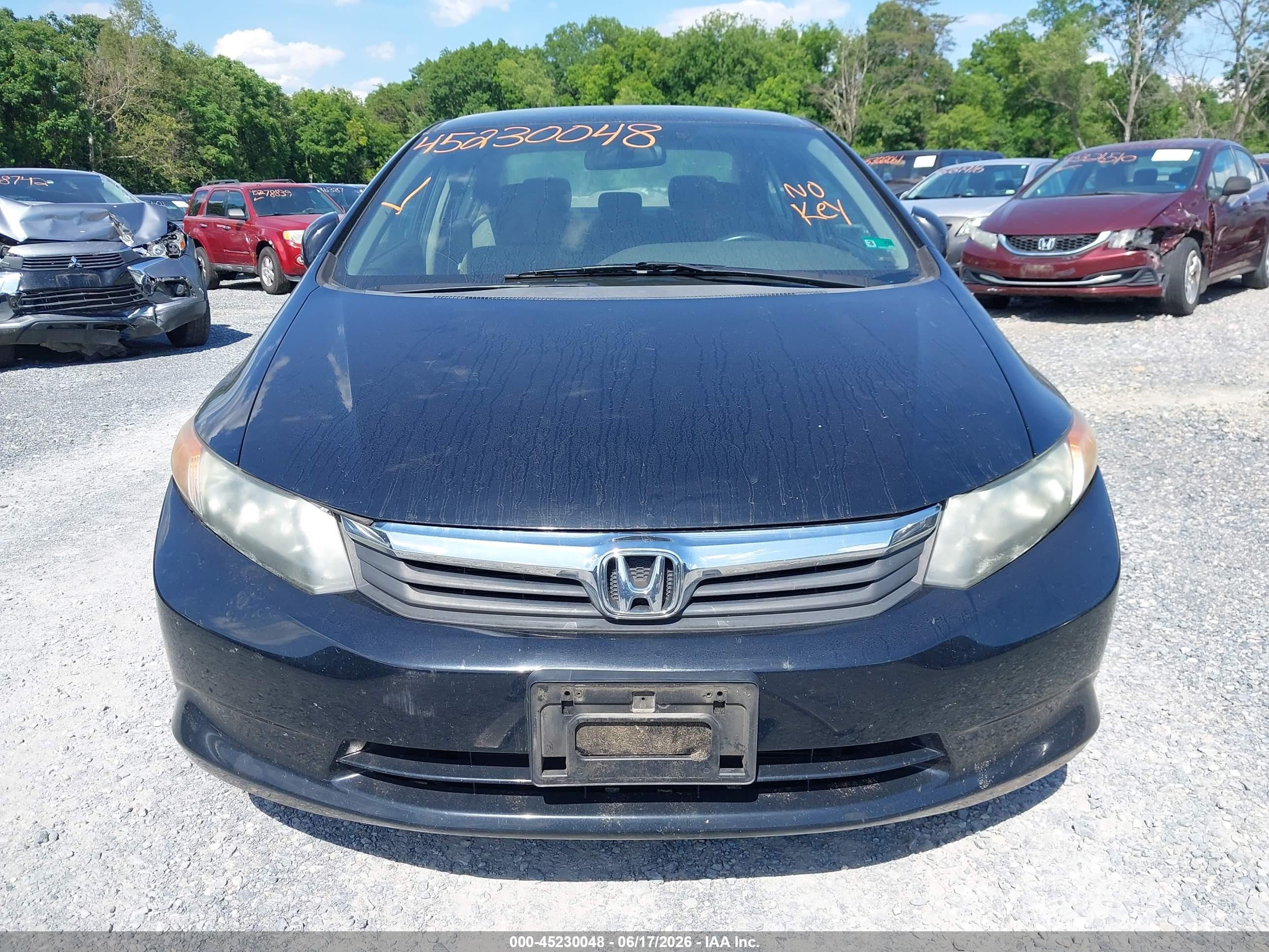 2012 Honda Civic Lx Black vin: 19XFB2F5XCE379135