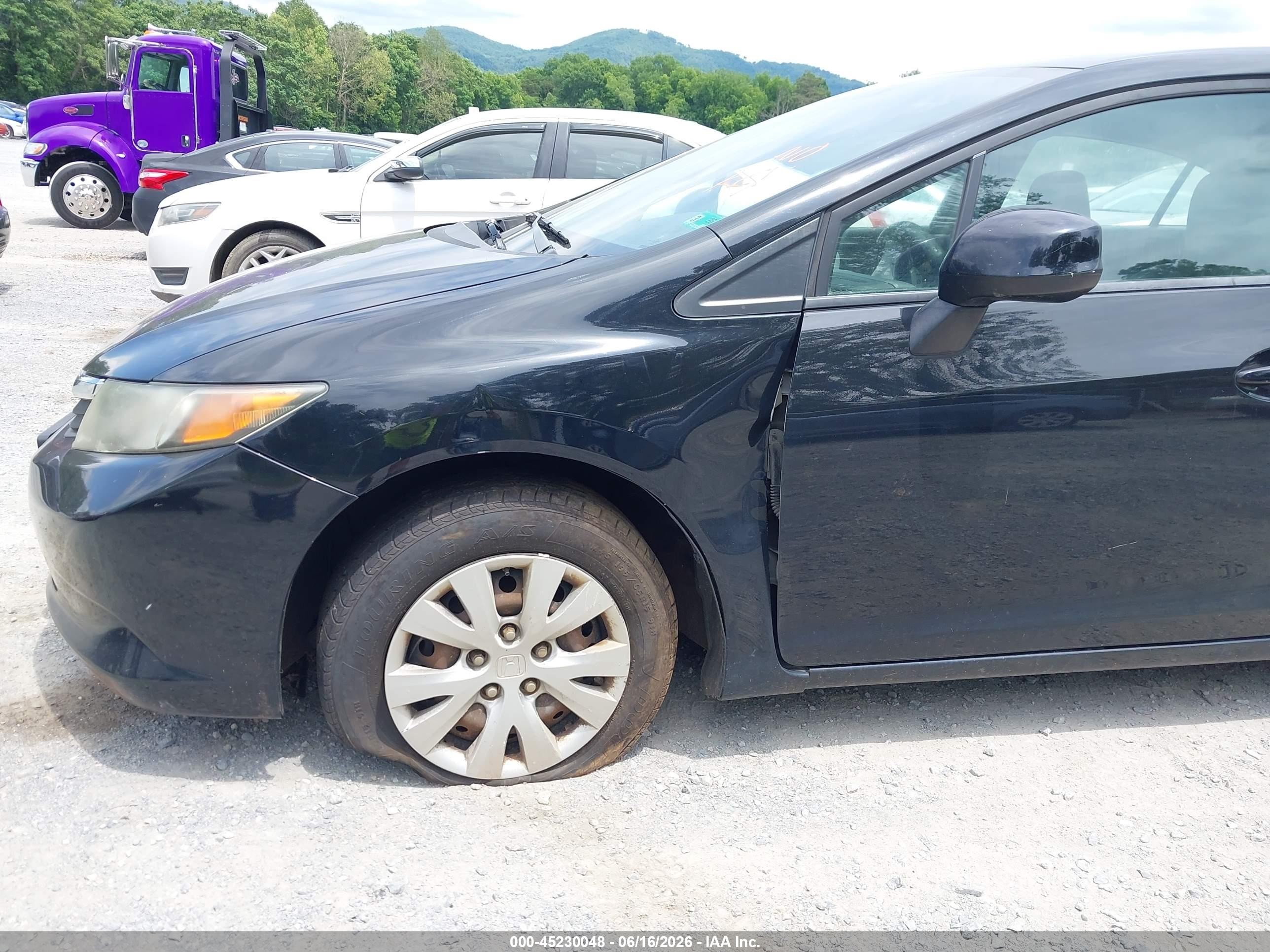2012 Honda Civic Lx Black vin: 19XFB2F5XCE379135