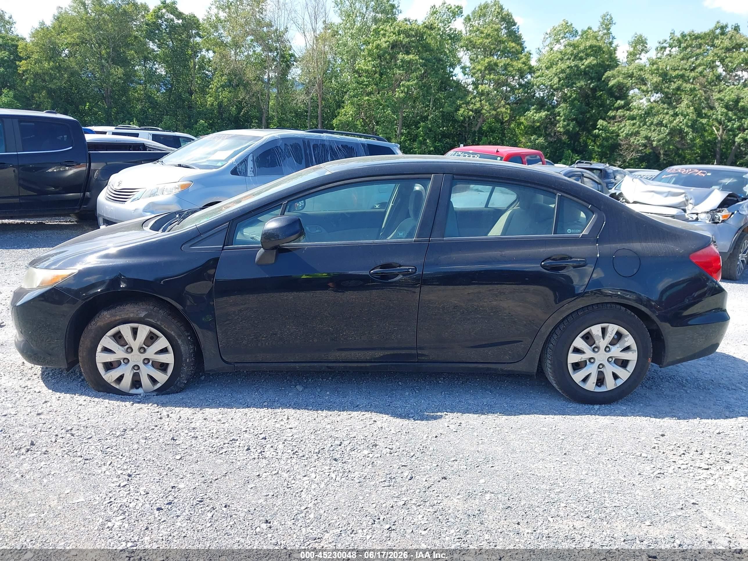 2012 Honda Civic Lx Black vin: 19XFB2F5XCE379135