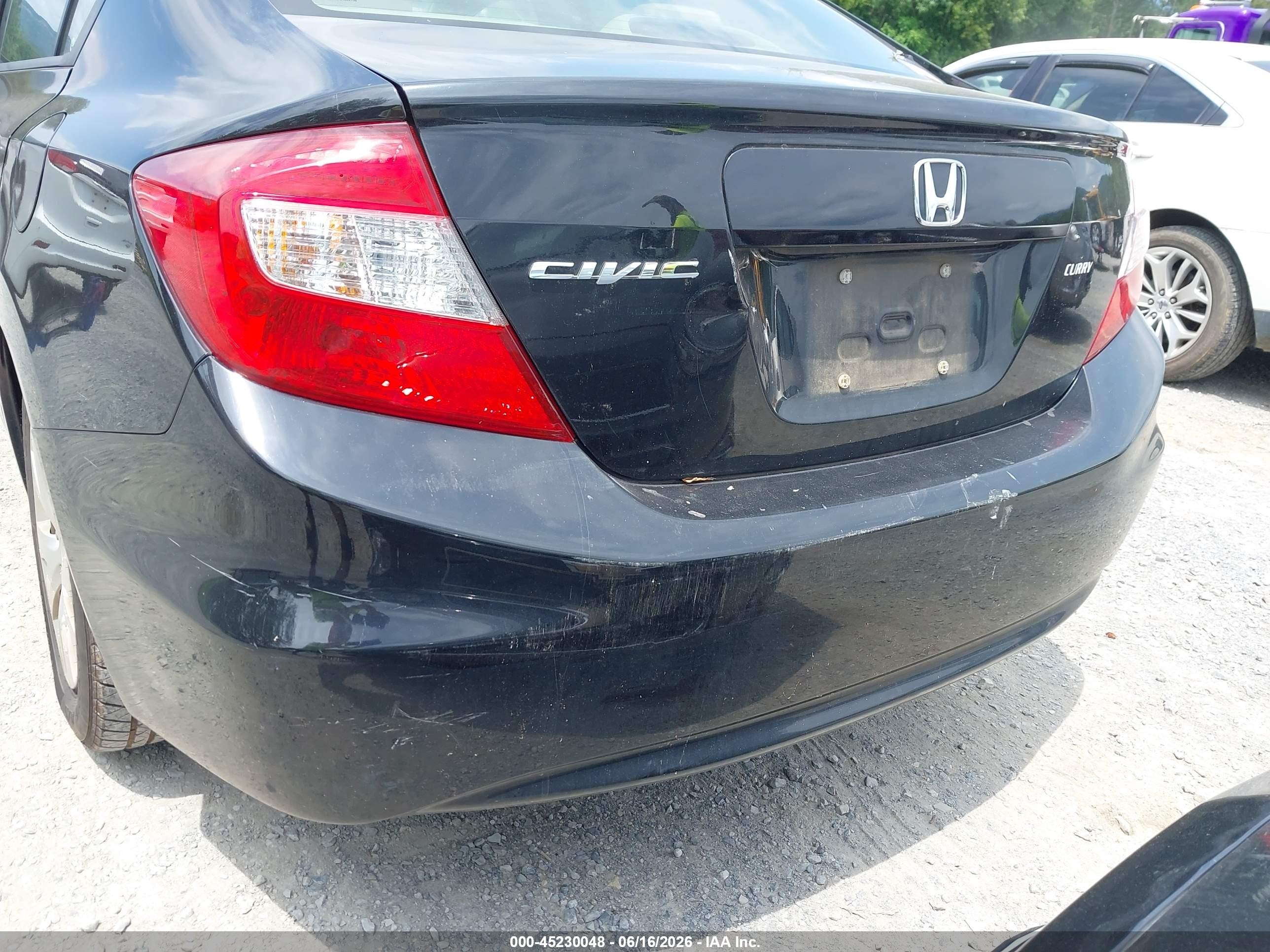 2012 Honda Civic Lx Black vin: 19XFB2F5XCE379135