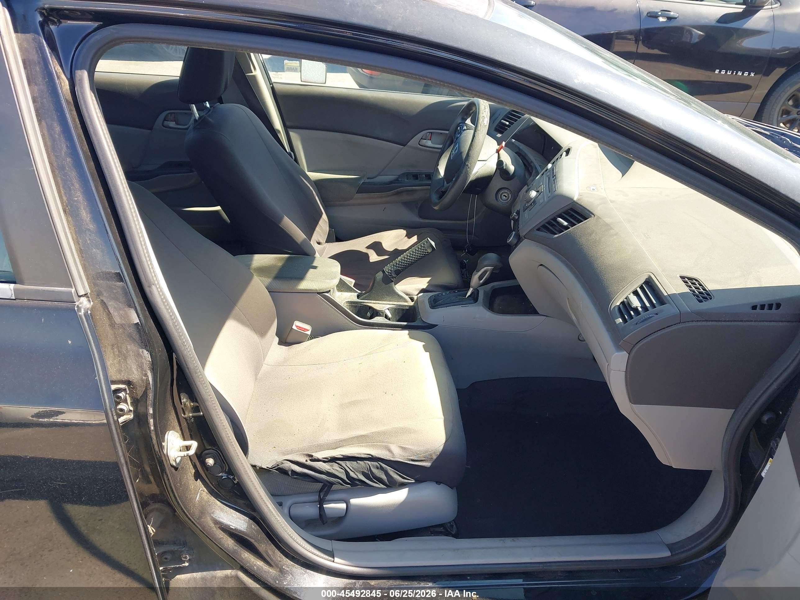 2012 Honda Civic Lx Black vin: 19XFB2F5XCE379166