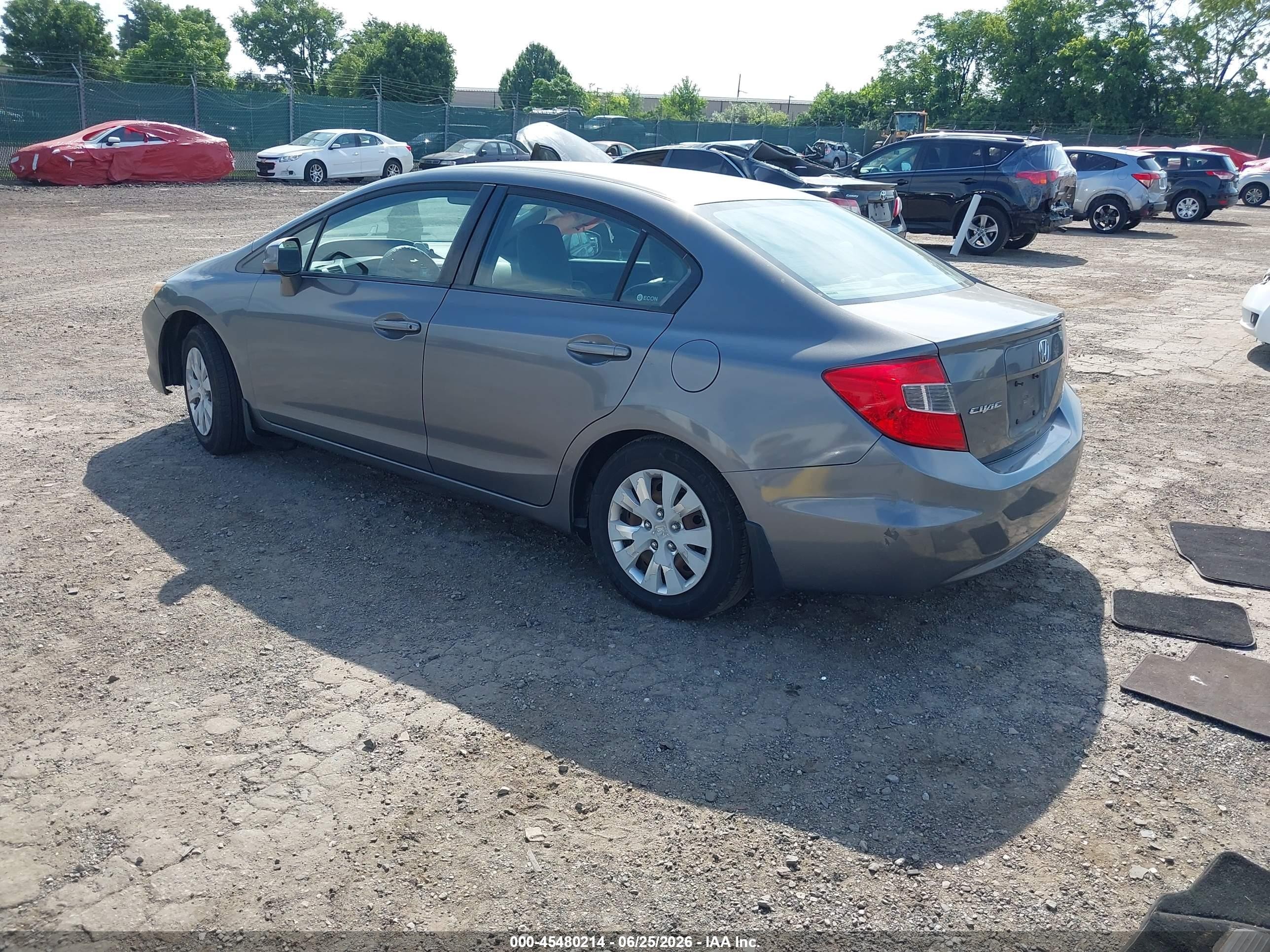 2012 Honda Civic Lx Tan vin: 19XFB2F5XCE387221