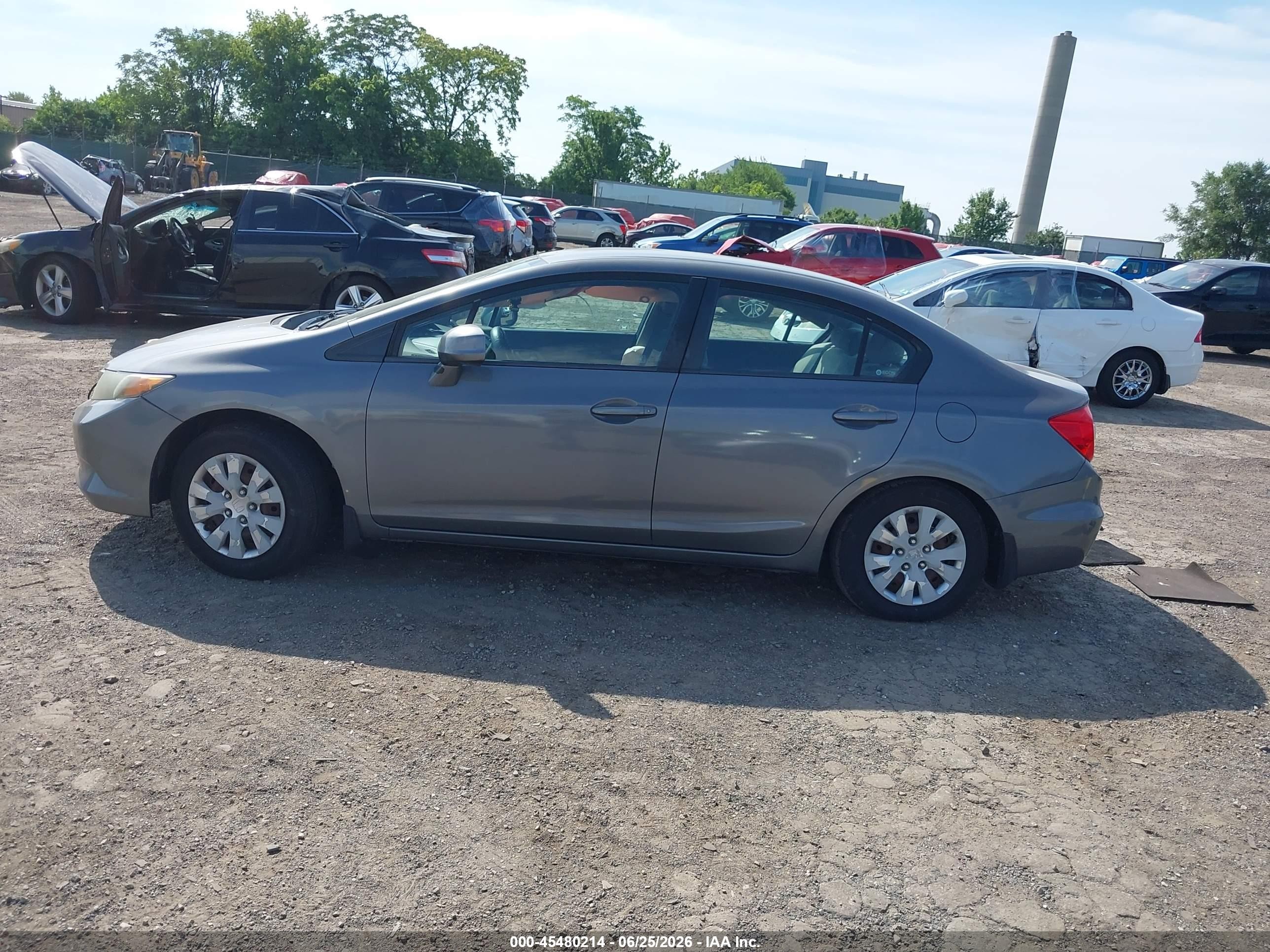 2012 Honda Civic Lx Tan vin: 19XFB2F5XCE387221