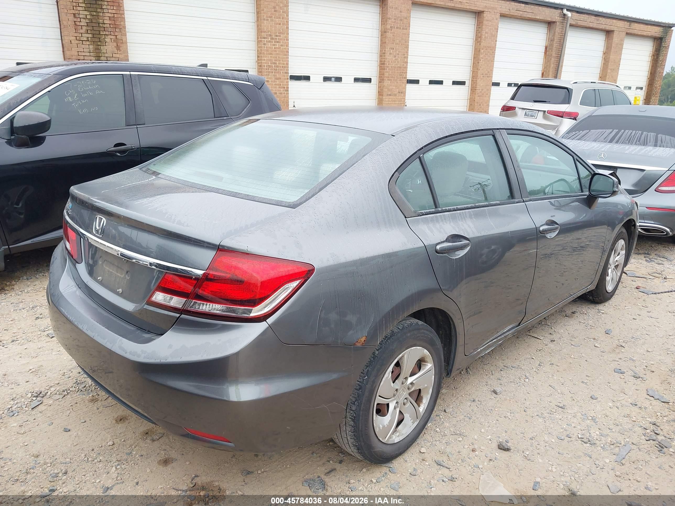 2013 Honda Civic Lx Gray vin: 19XFB2F5XDE001348