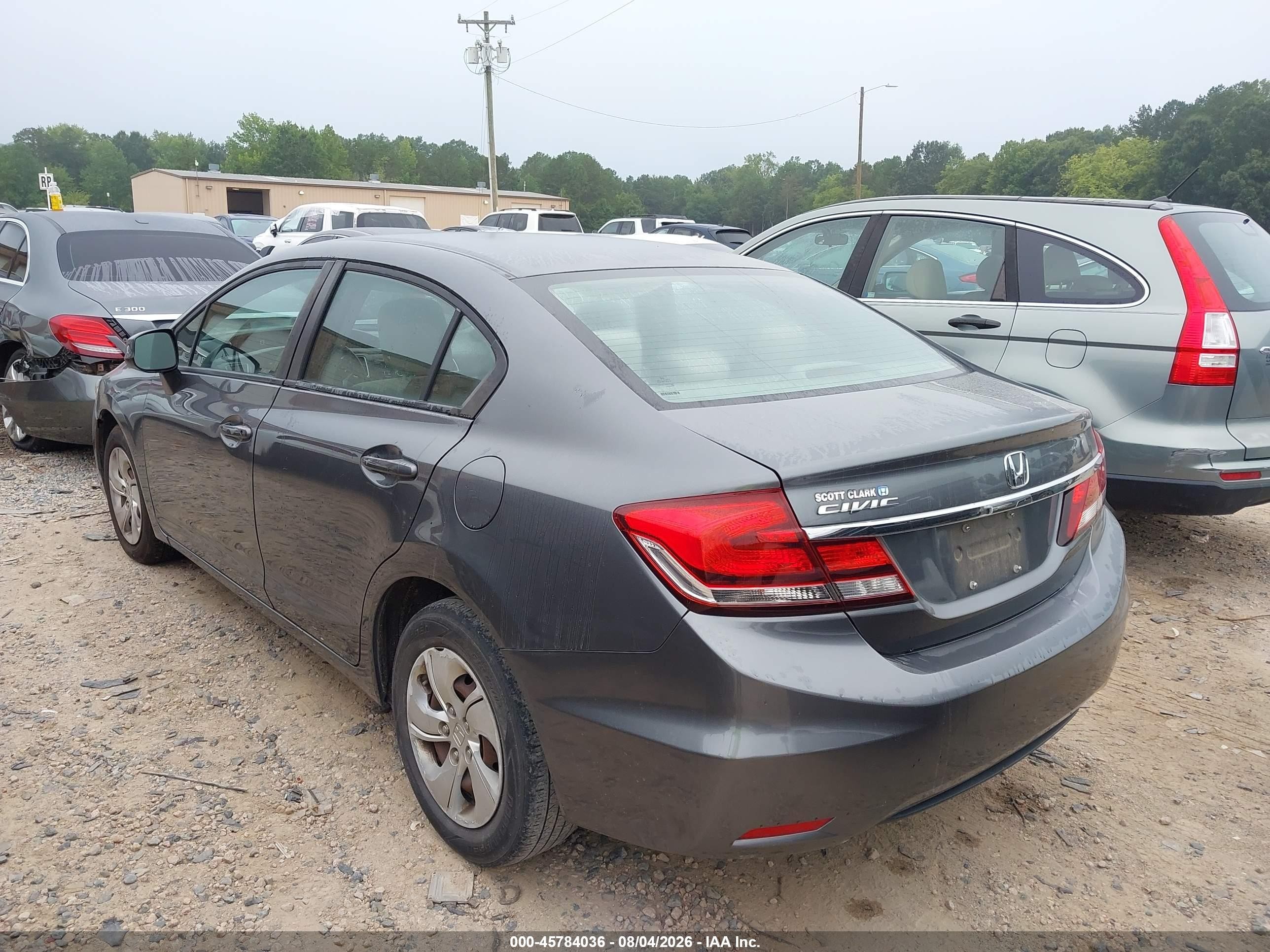 2013 Honda Civic Lx Gray vin: 19XFB2F5XDE001348