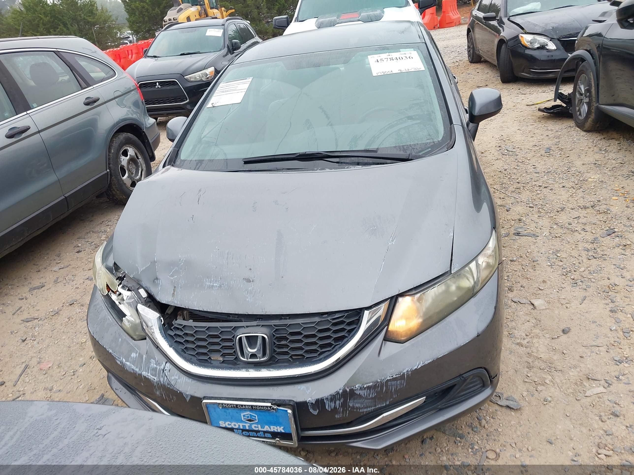 2013 Honda Civic Lx Gray vin: 19XFB2F5XDE001348