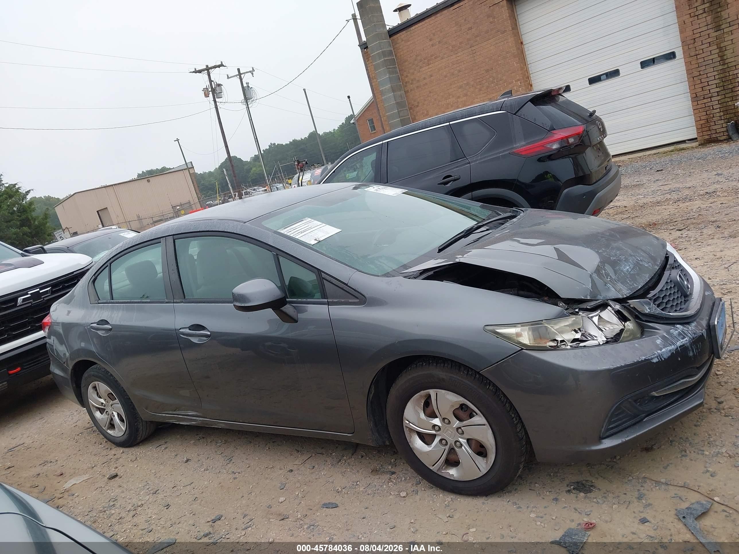 2013 Honda Civic Lx Gray vin: 19XFB2F5XDE001348