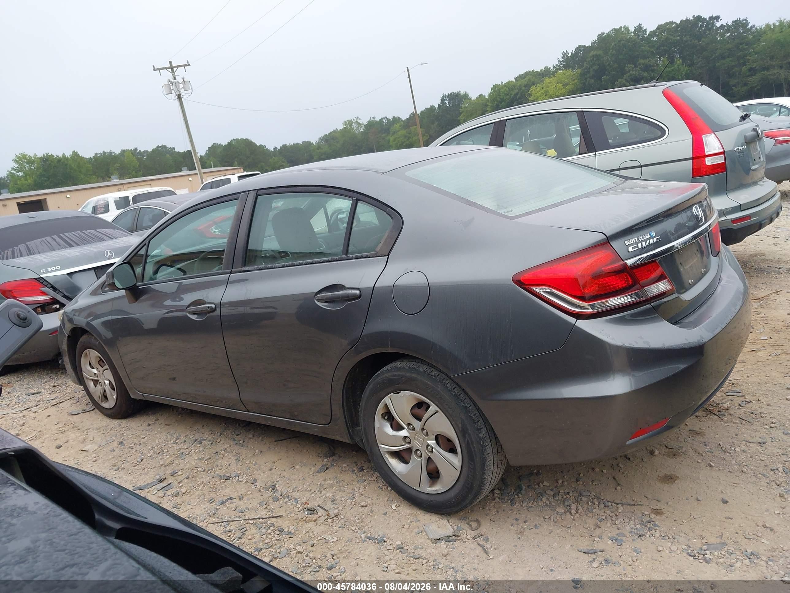 2013 Honda Civic Lx Gray vin: 19XFB2F5XDE001348