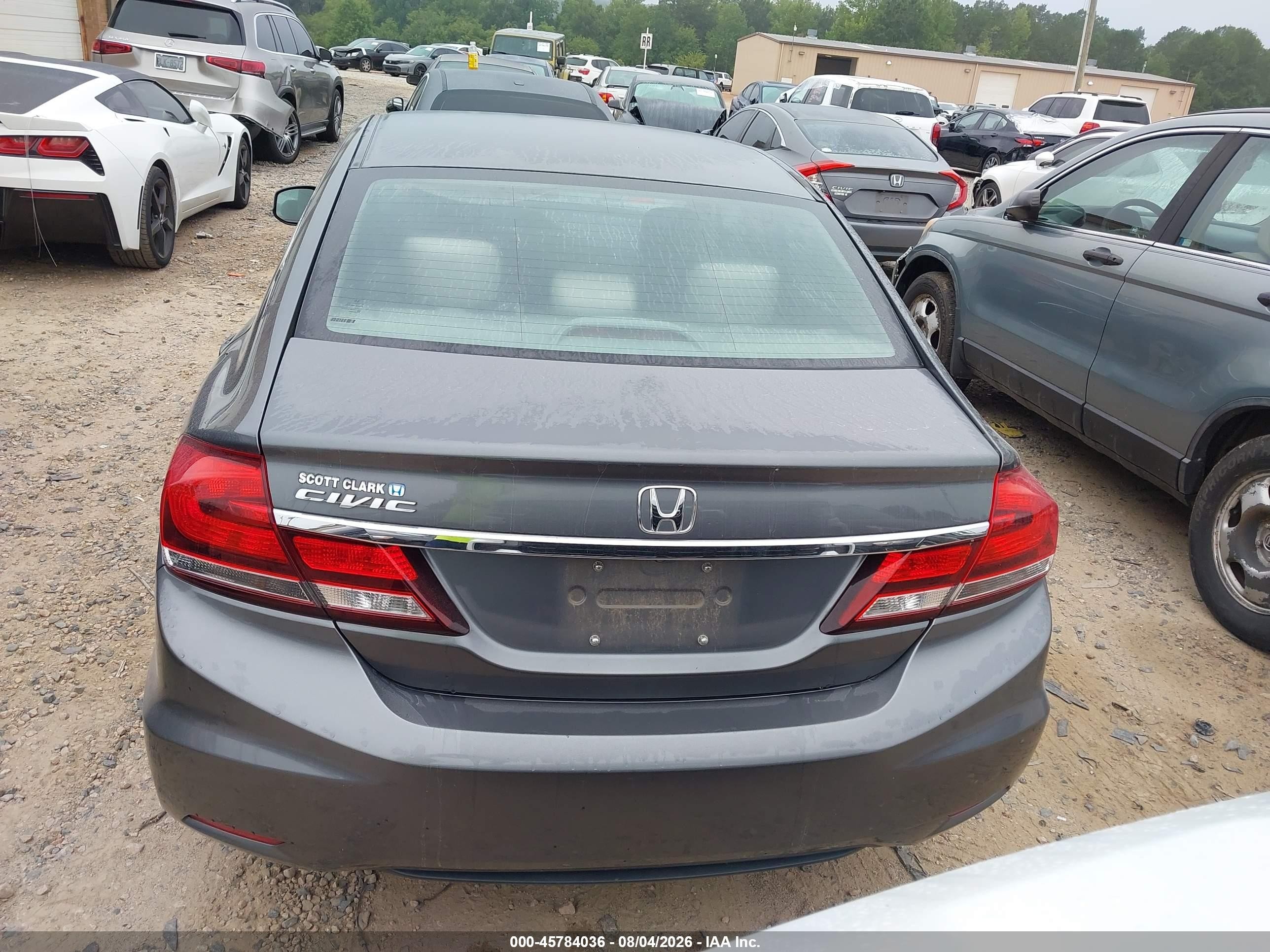2013 Honda Civic Lx Gray vin: 19XFB2F5XDE001348