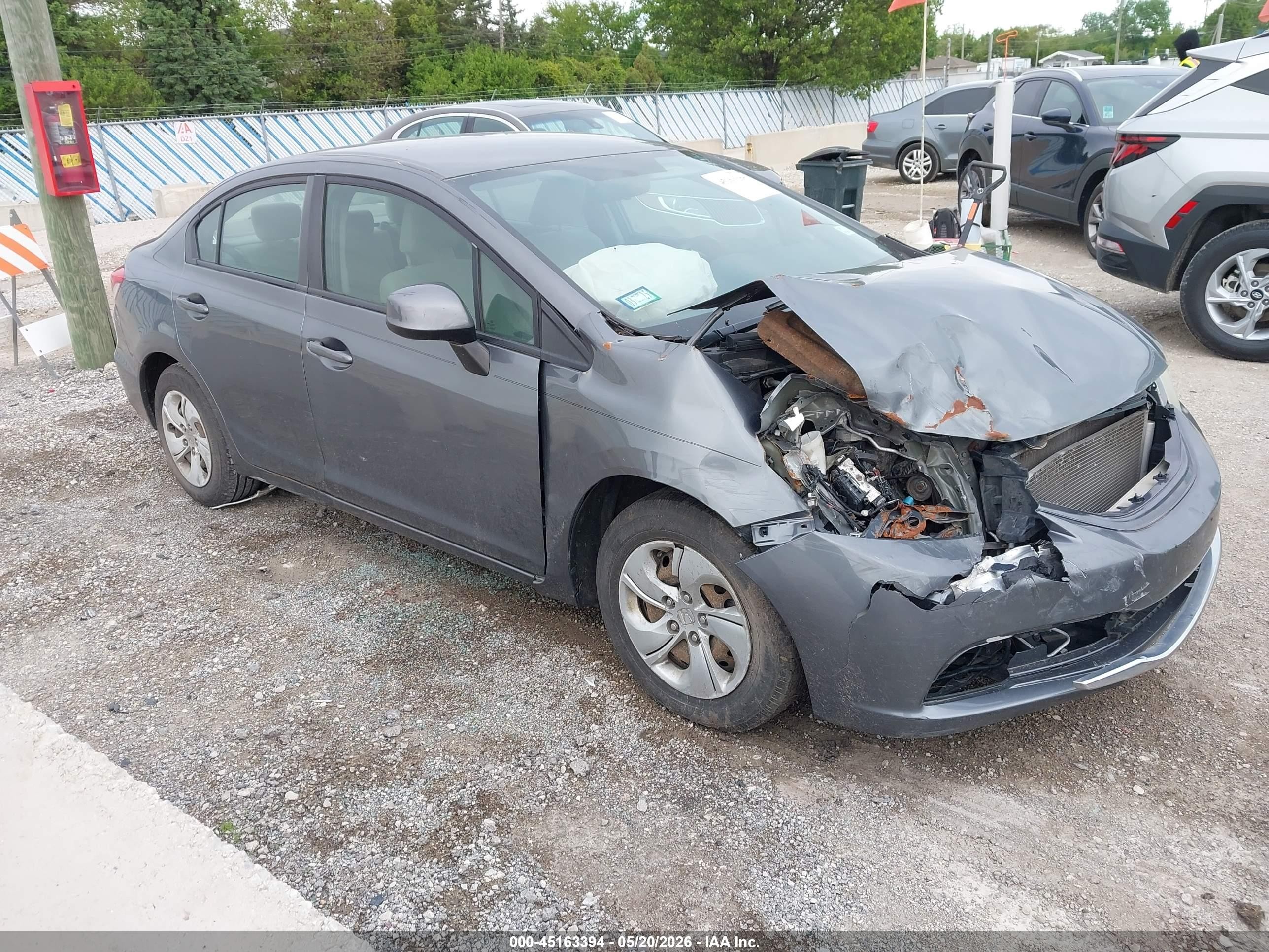 2013 Honda Civic Lx Серый vin: 19XFB2F5XDE004136