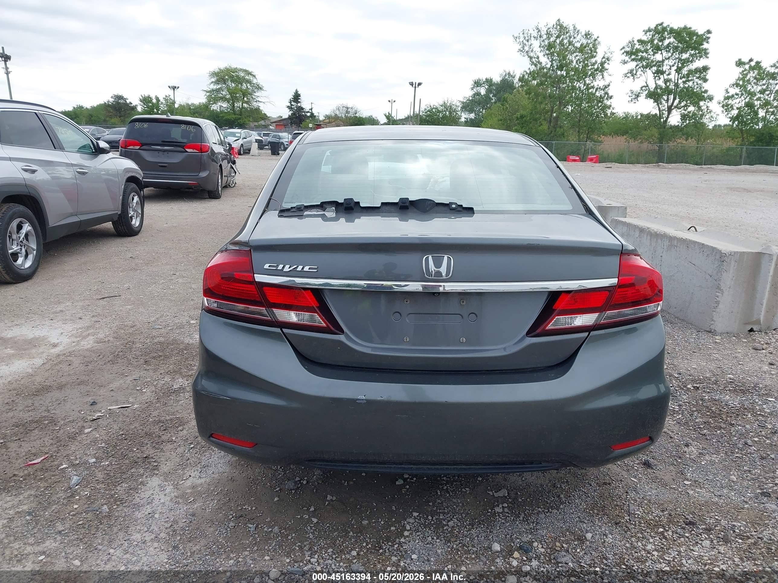 2013 Honda Civic Lx Gray vin: 19XFB2F5XDE004136