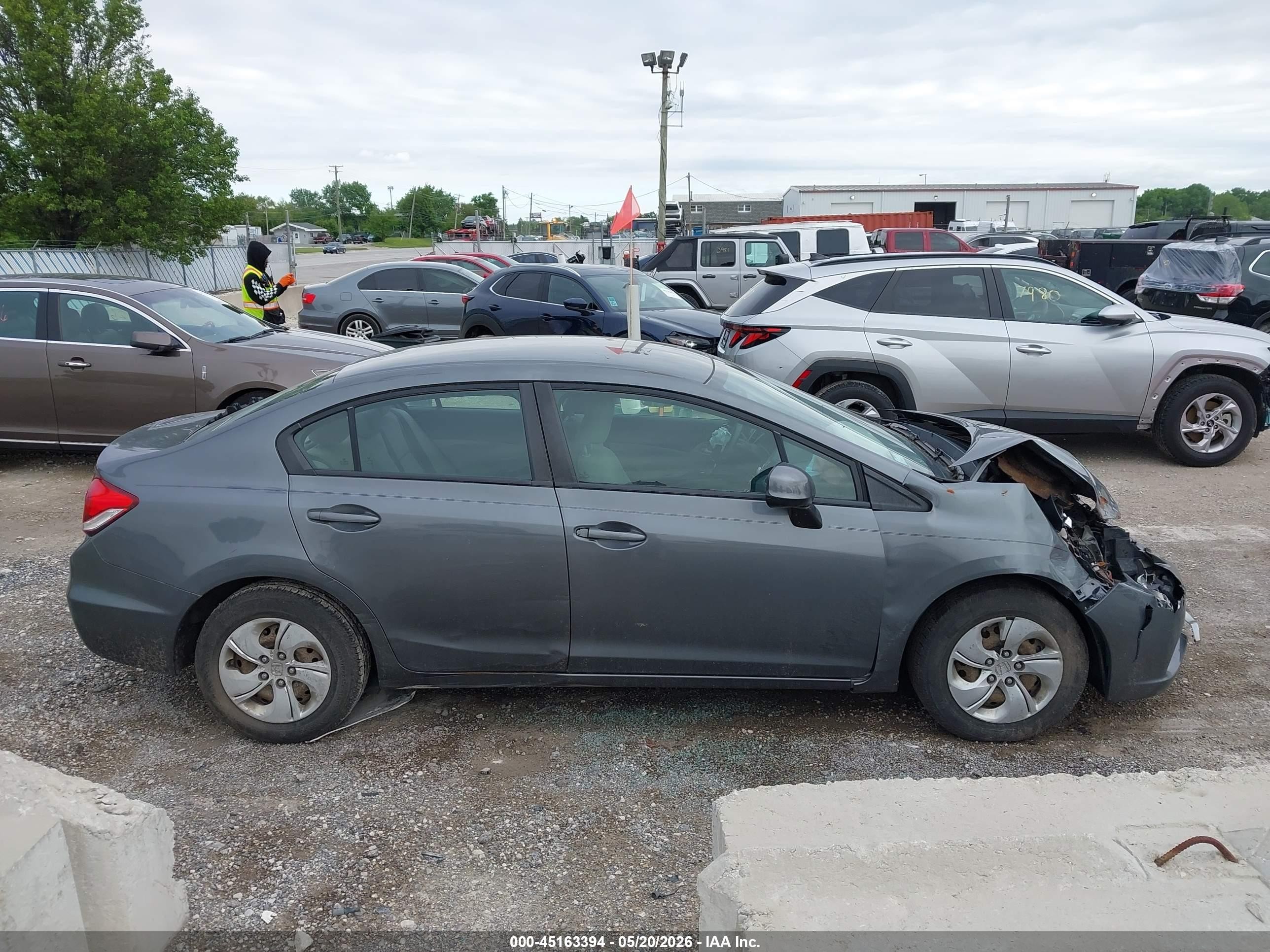 2013 Honda Civic Lx Gray vin: 19XFB2F5XDE004136
