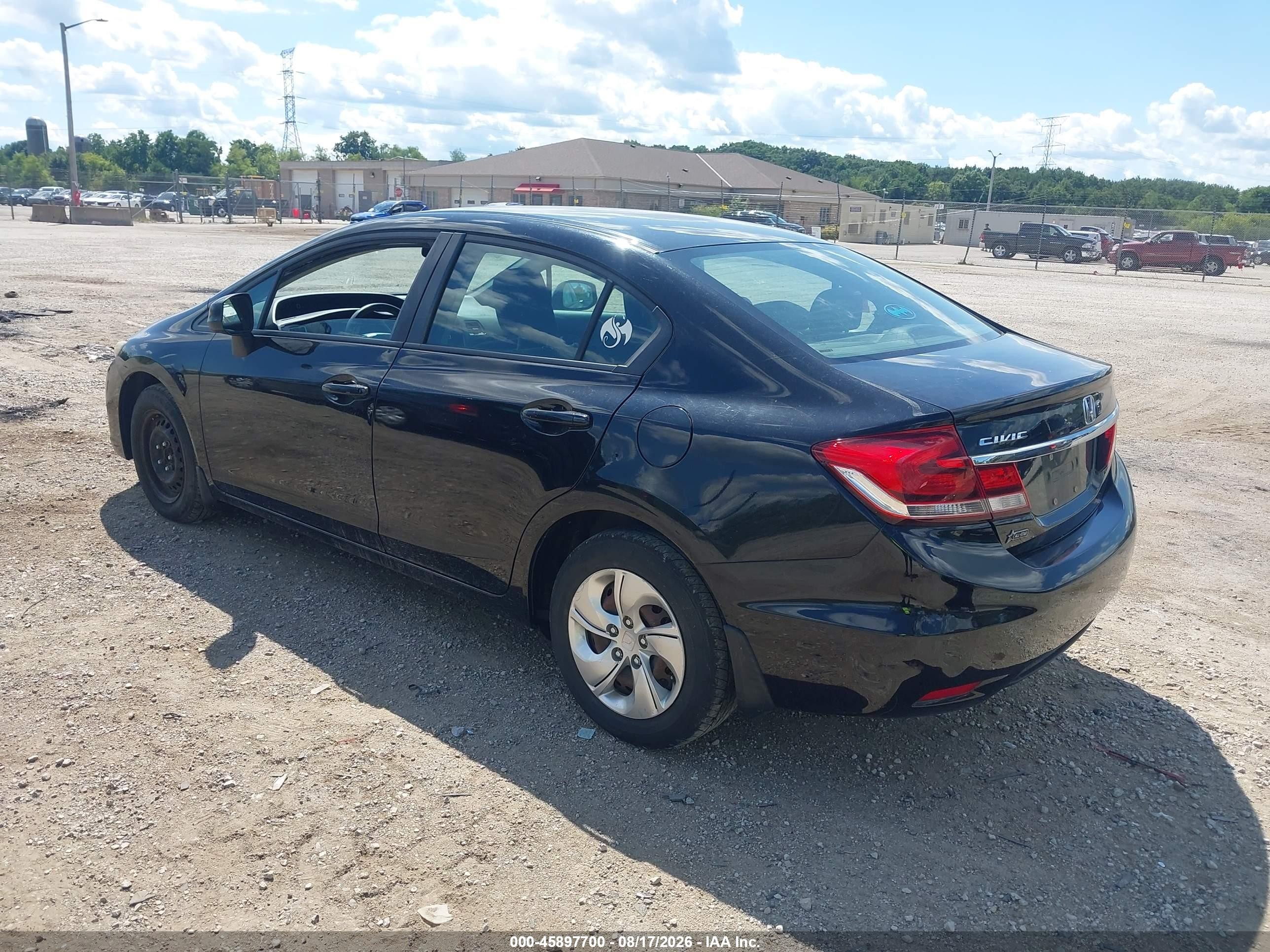 2013 Honda Civic Lx Black vin: 19XFB2F5XDE007523