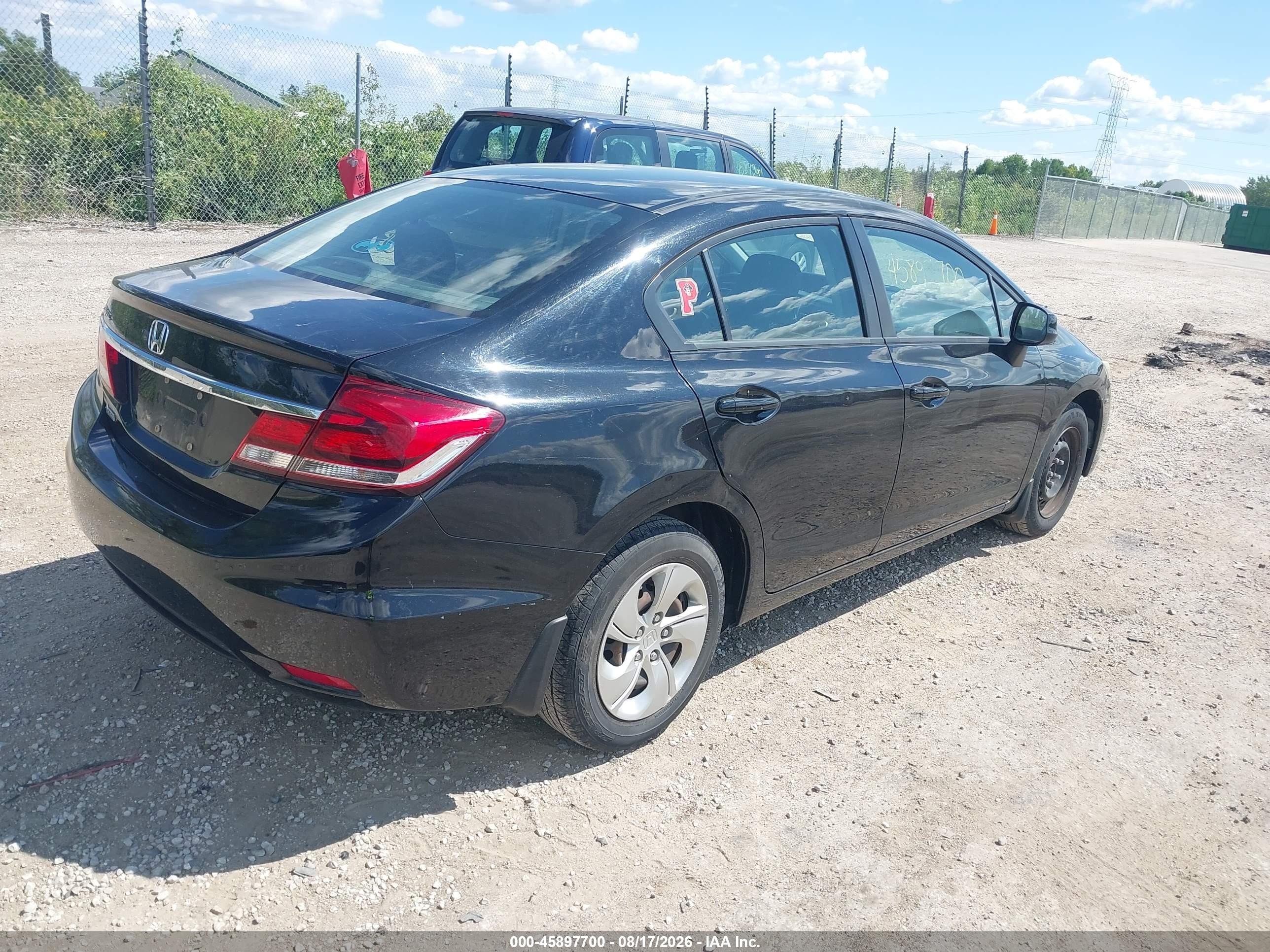 2013 Honda Civic Lx Black vin: 19XFB2F5XDE007523