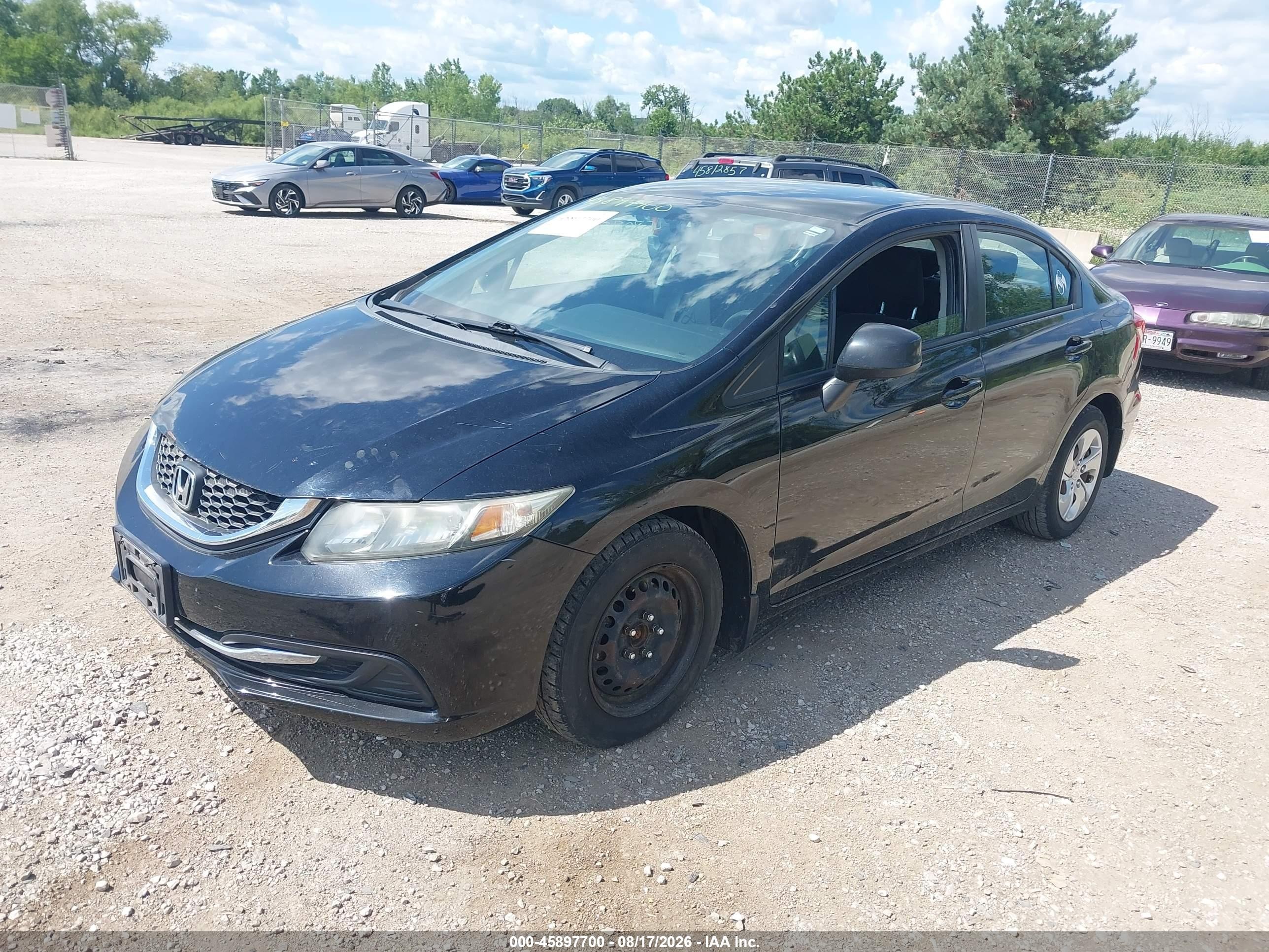 2013 Honda Civic Lx Black vin: 19XFB2F5XDE007523