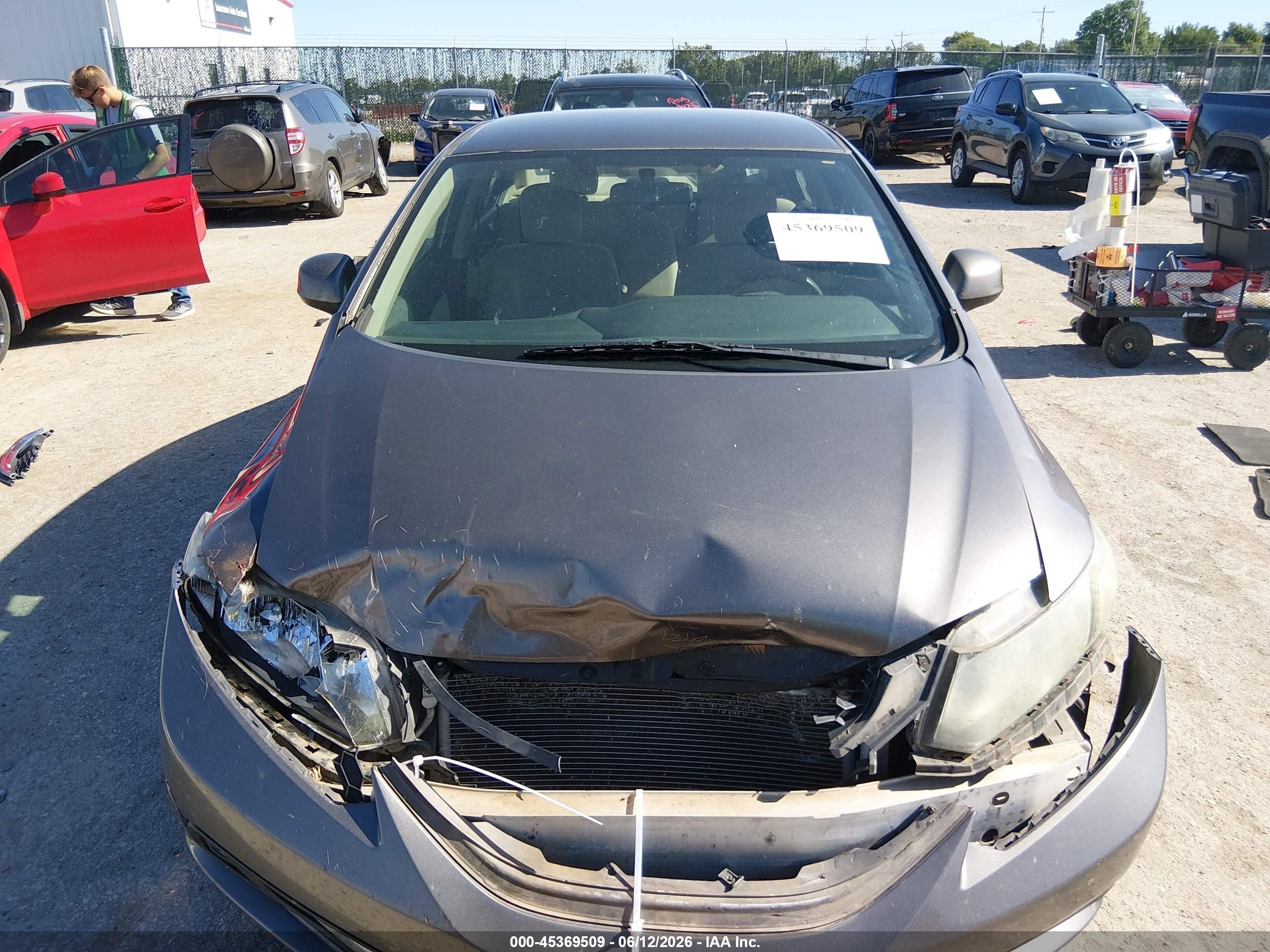 2013 Honda Civic Lx Серый vin: 19XFB2F5XDE013029