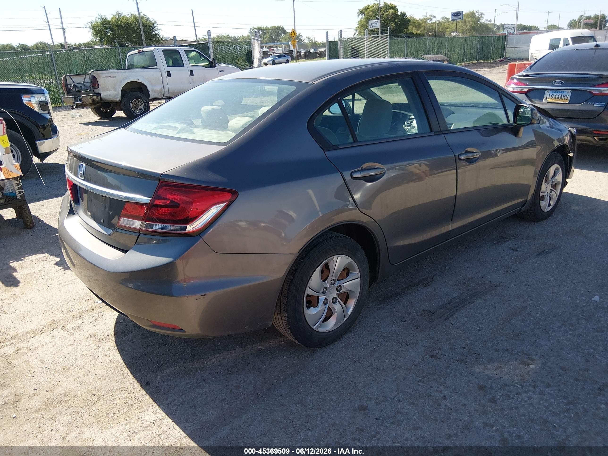 2013 Honda Civic Lx Серый vin: 19XFB2F5XDE013029