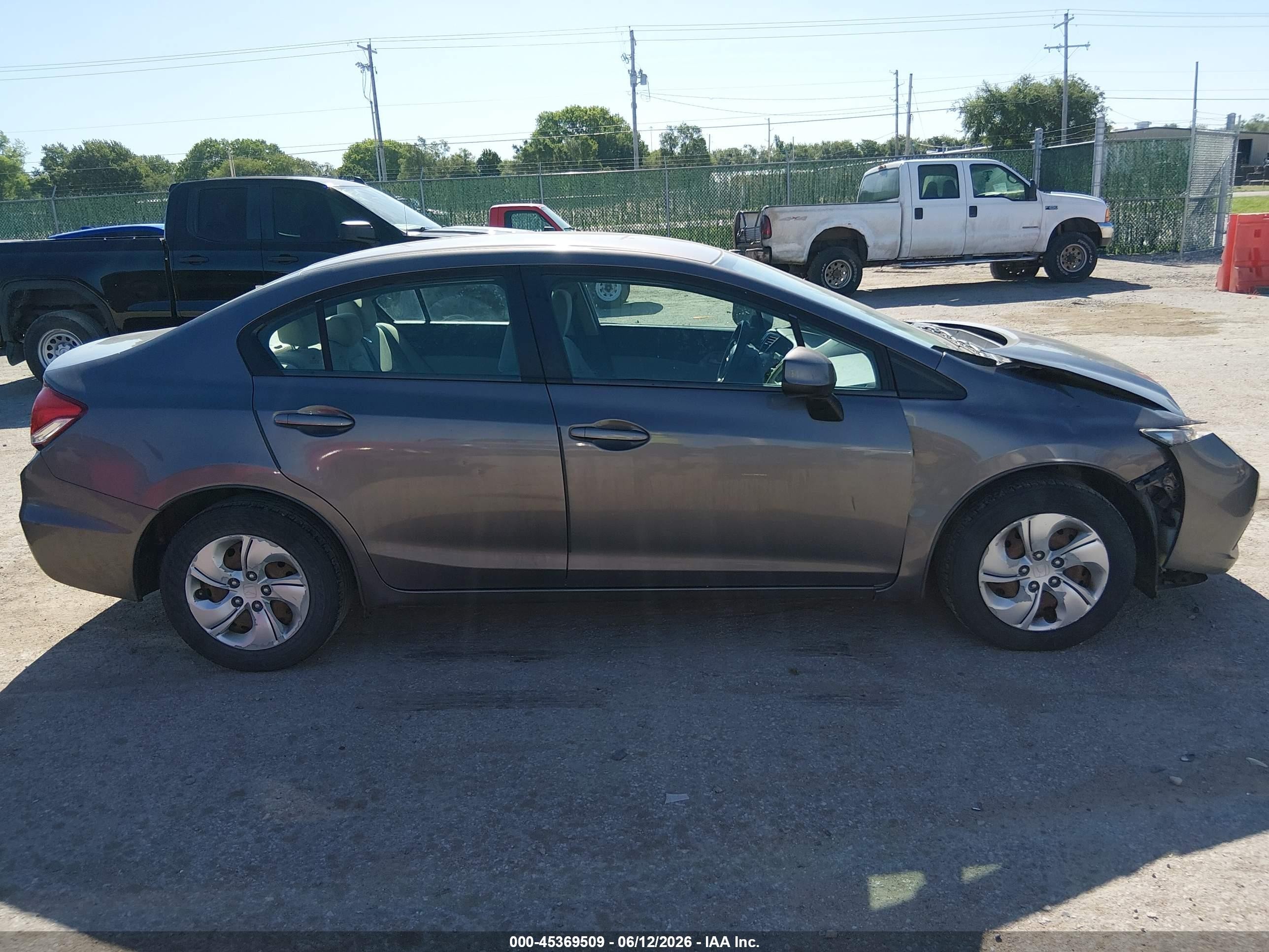 2013 Honda Civic Lx Серый vin: 19XFB2F5XDE013029