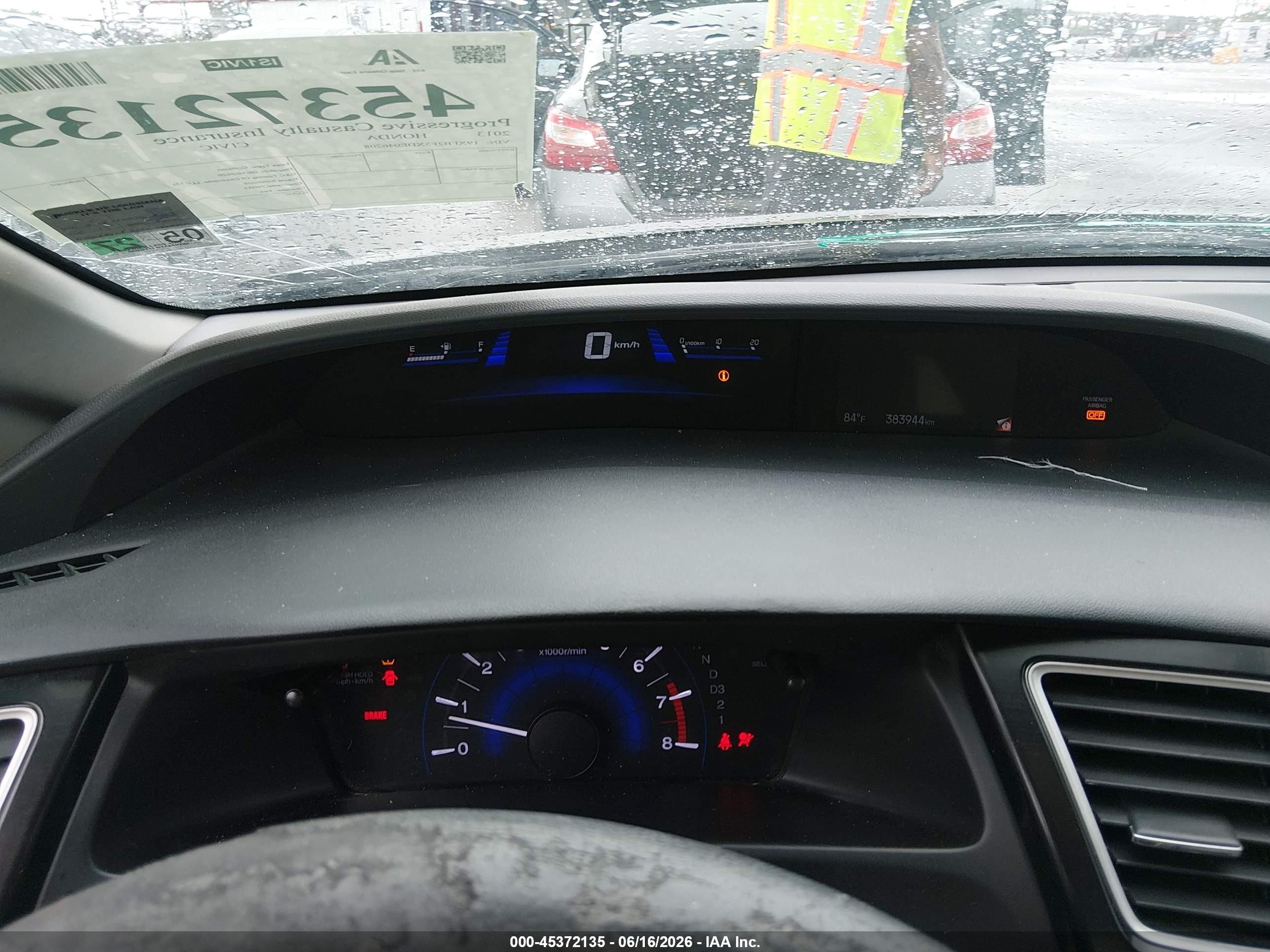 2013 Honda Civic Lx Gray vin: 19XFB2F5XDE046208