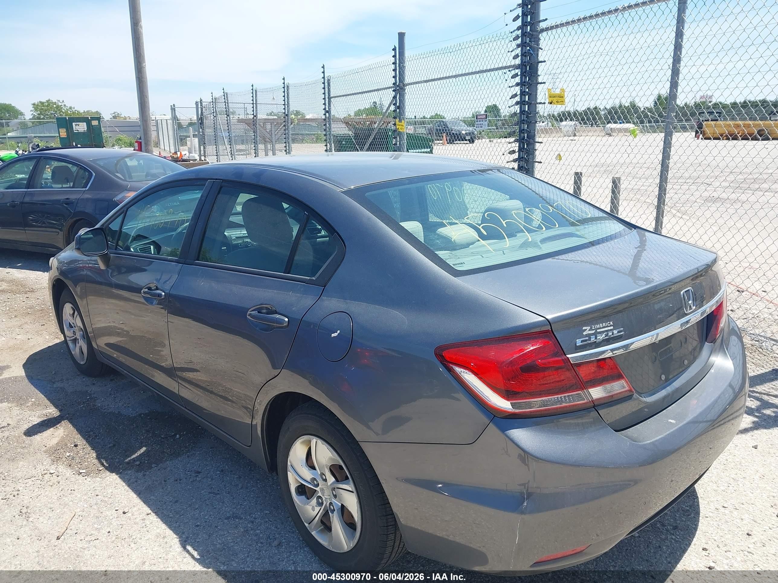 2013 Honda Civic Lx Gray vin: 19XFB2F5XDE047424