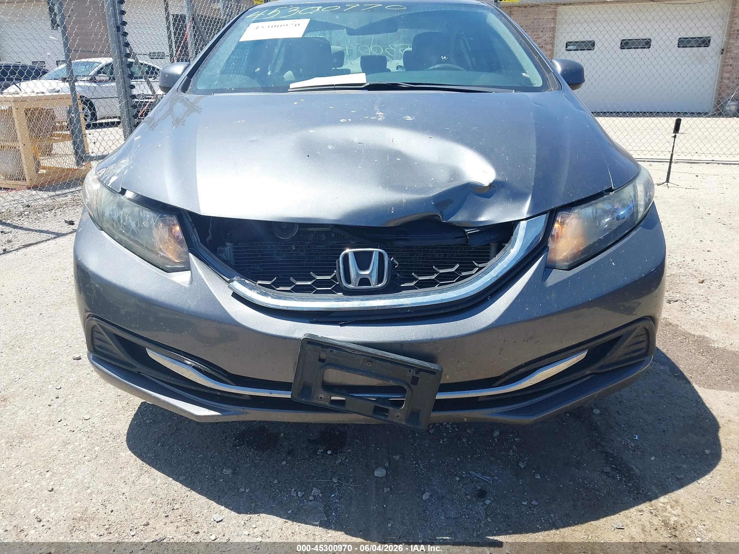 2013 Honda Civic Lx Gray vin: 19XFB2F5XDE047424