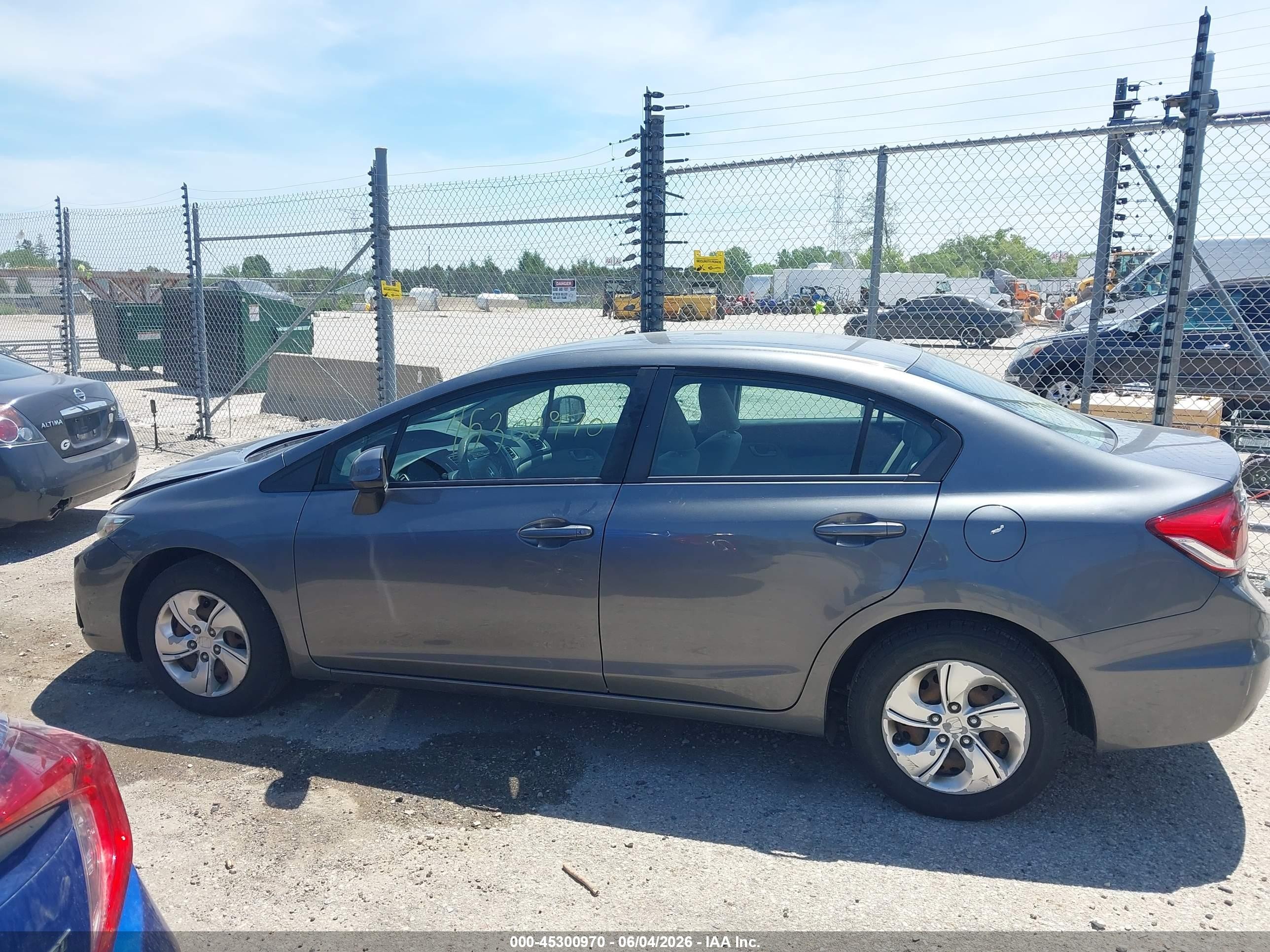 2013 Honda Civic Lx Gray vin: 19XFB2F5XDE047424