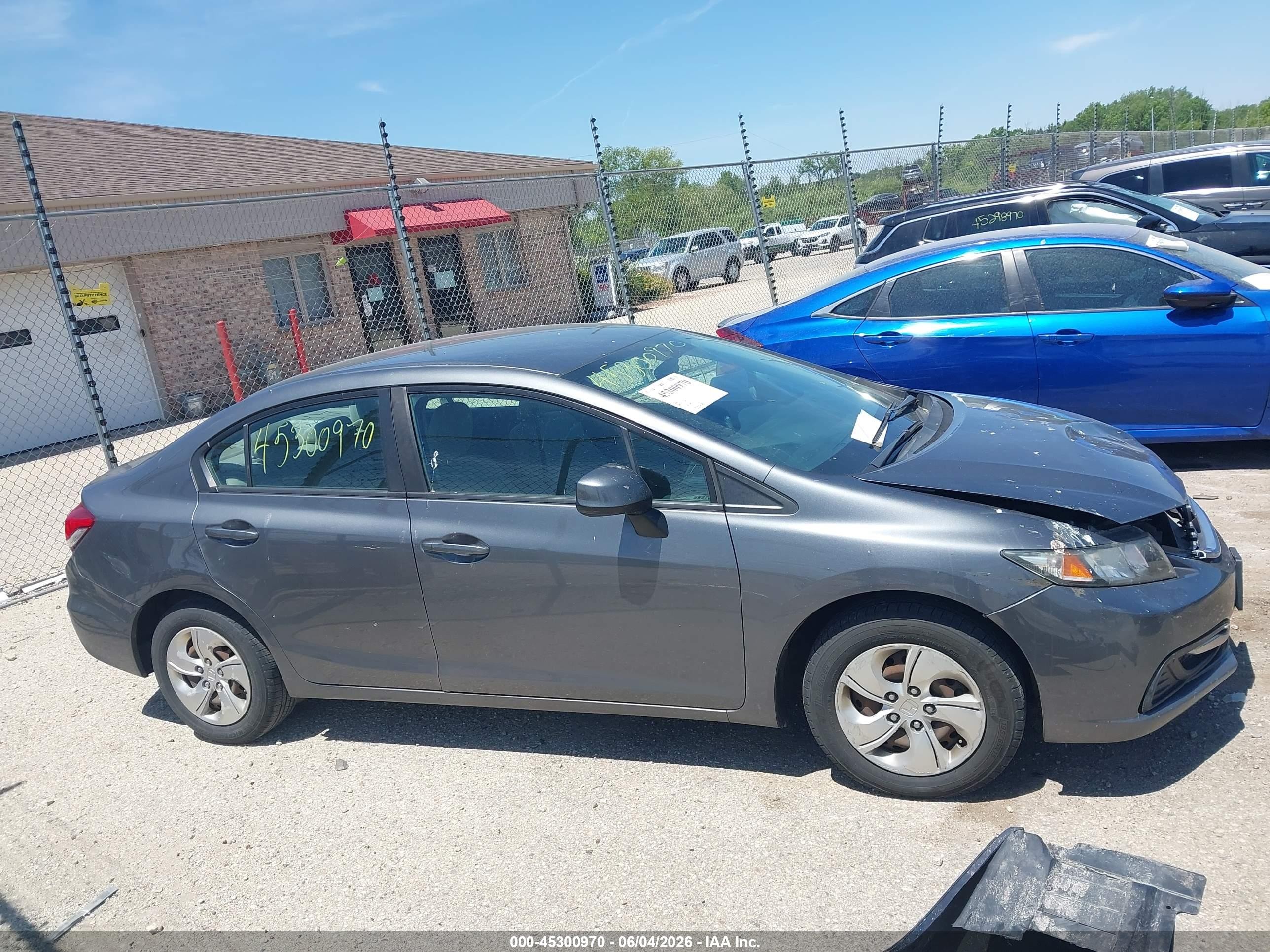 2013 Honda Civic Lx Gray vin: 19XFB2F5XDE047424