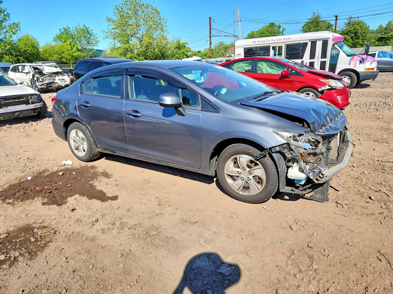 2013 Honda Civic Lx Серый vin: 19XFB2F5XDE048508