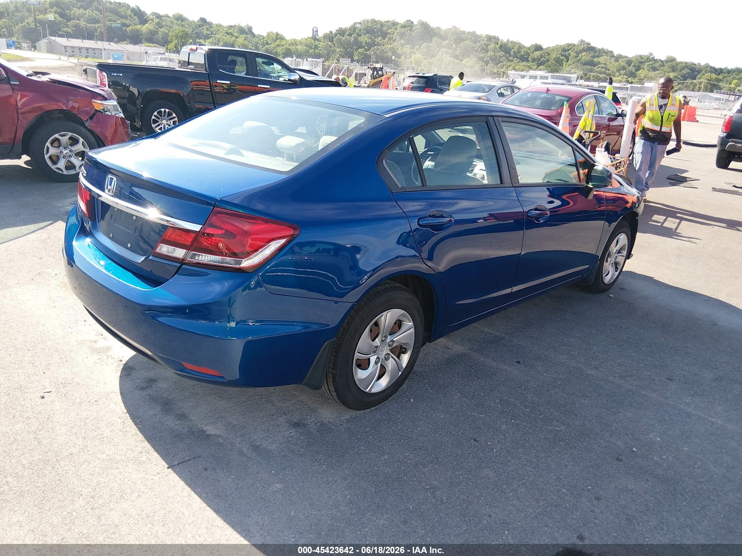 2013 Honda Civic Lx Синий vin: 19XFB2F5XDE065809