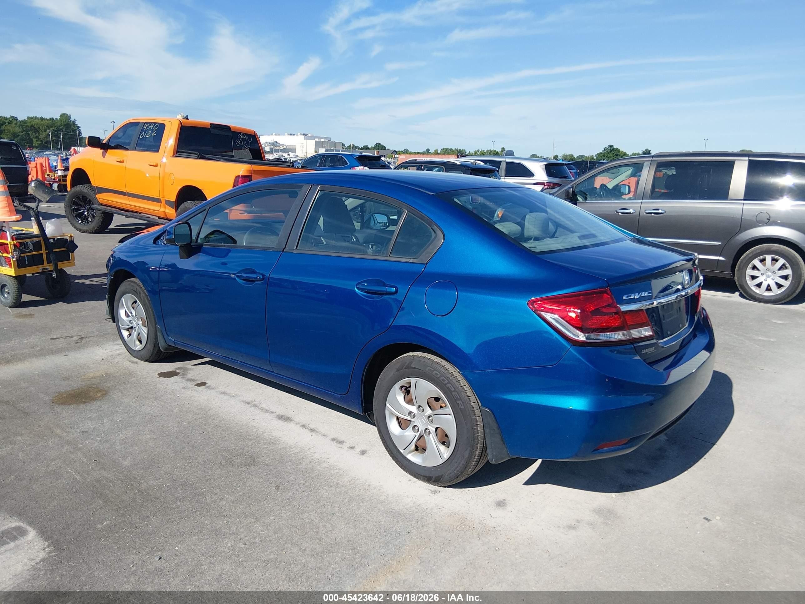 2013 Honda Civic Lx Синий vin: 19XFB2F5XDE065809