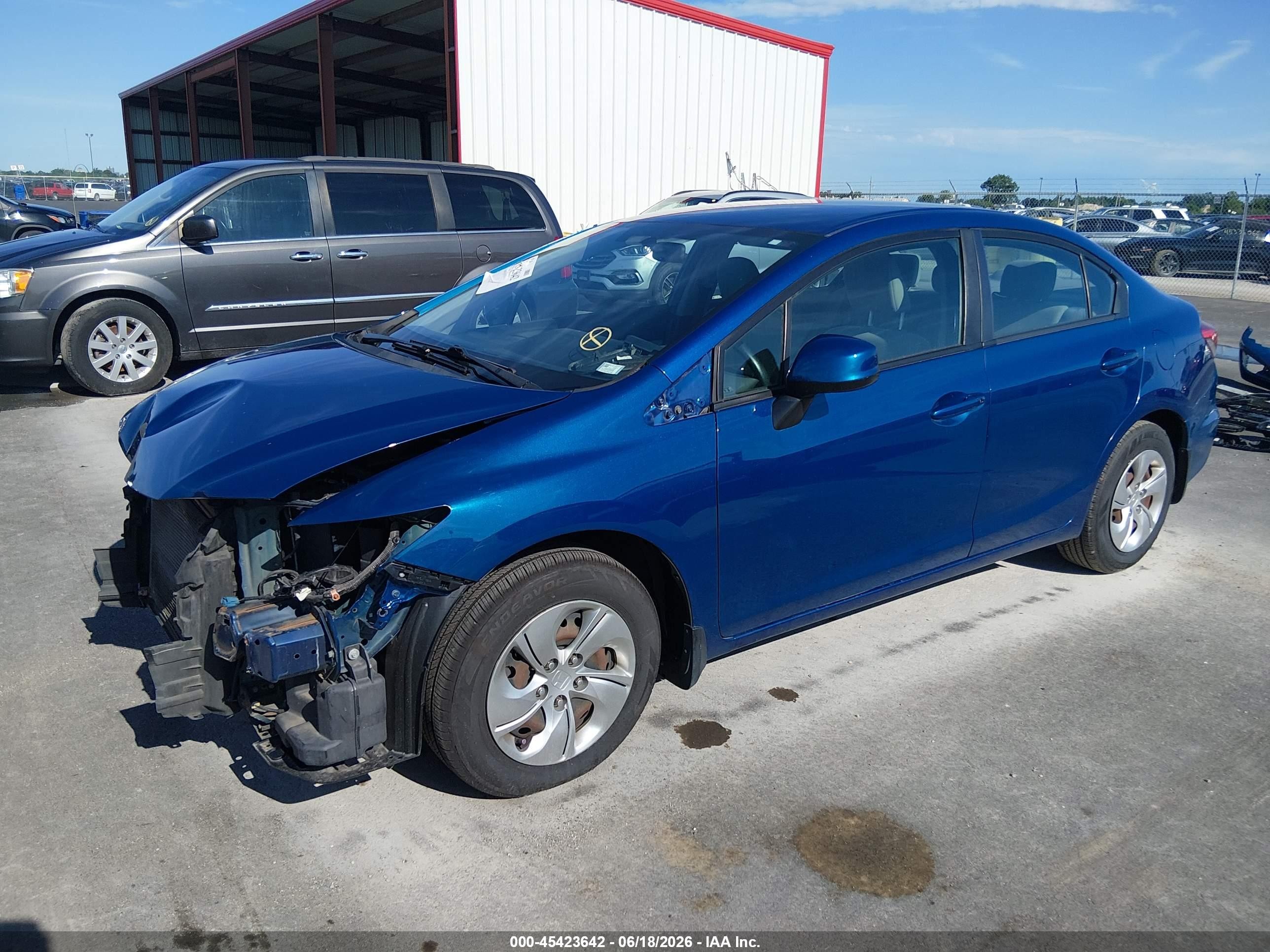 2013 Honda Civic Lx Синий vin: 19XFB2F5XDE065809