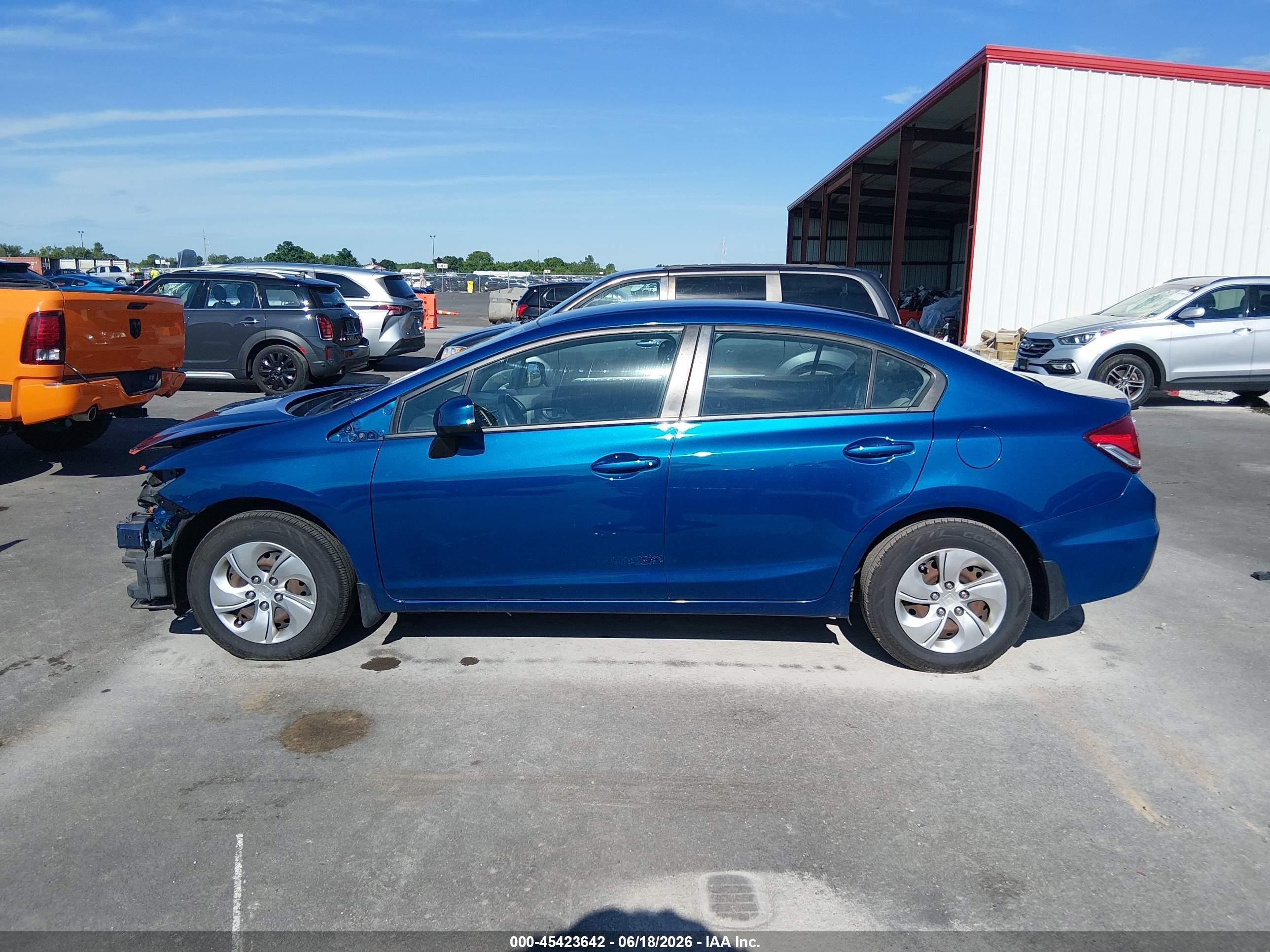 2013 Honda Civic Lx Синий vin: 19XFB2F5XDE065809
